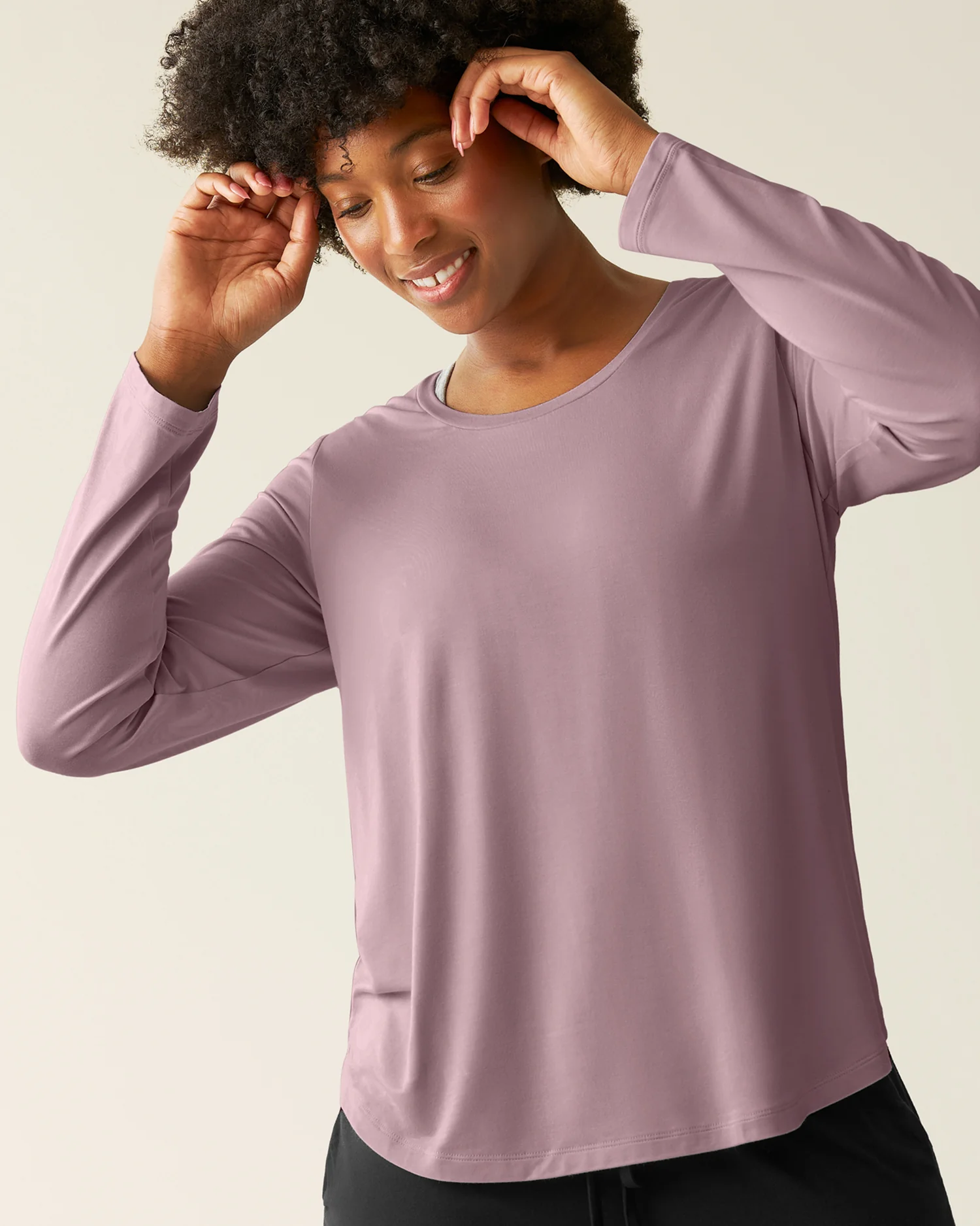 Image of Bamboo Maternity & Nursing Long Sleeve T-shirt | Dusty Mauve