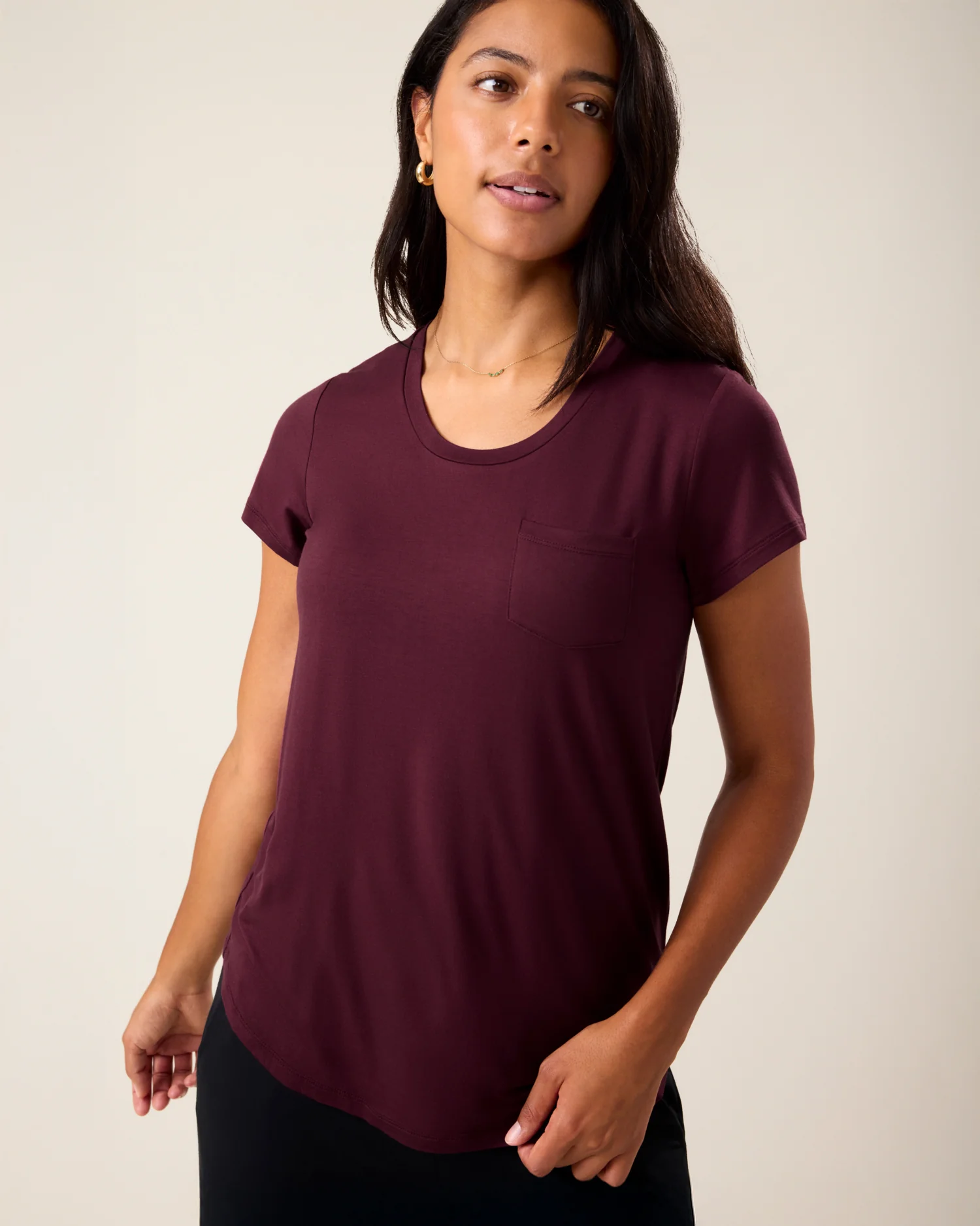 Image of Everyday Maternity & Nursing T-shirt | Deep Burgundy