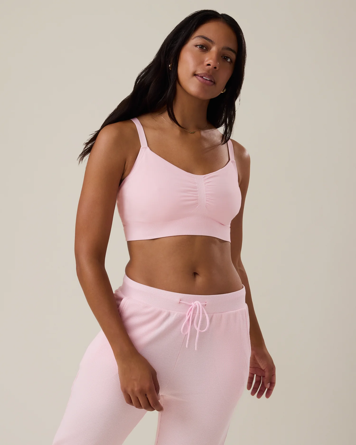 Image of Sublime® Bamboo Hands-Free Pumping Lounge & Sleep Bra | Pale Pink