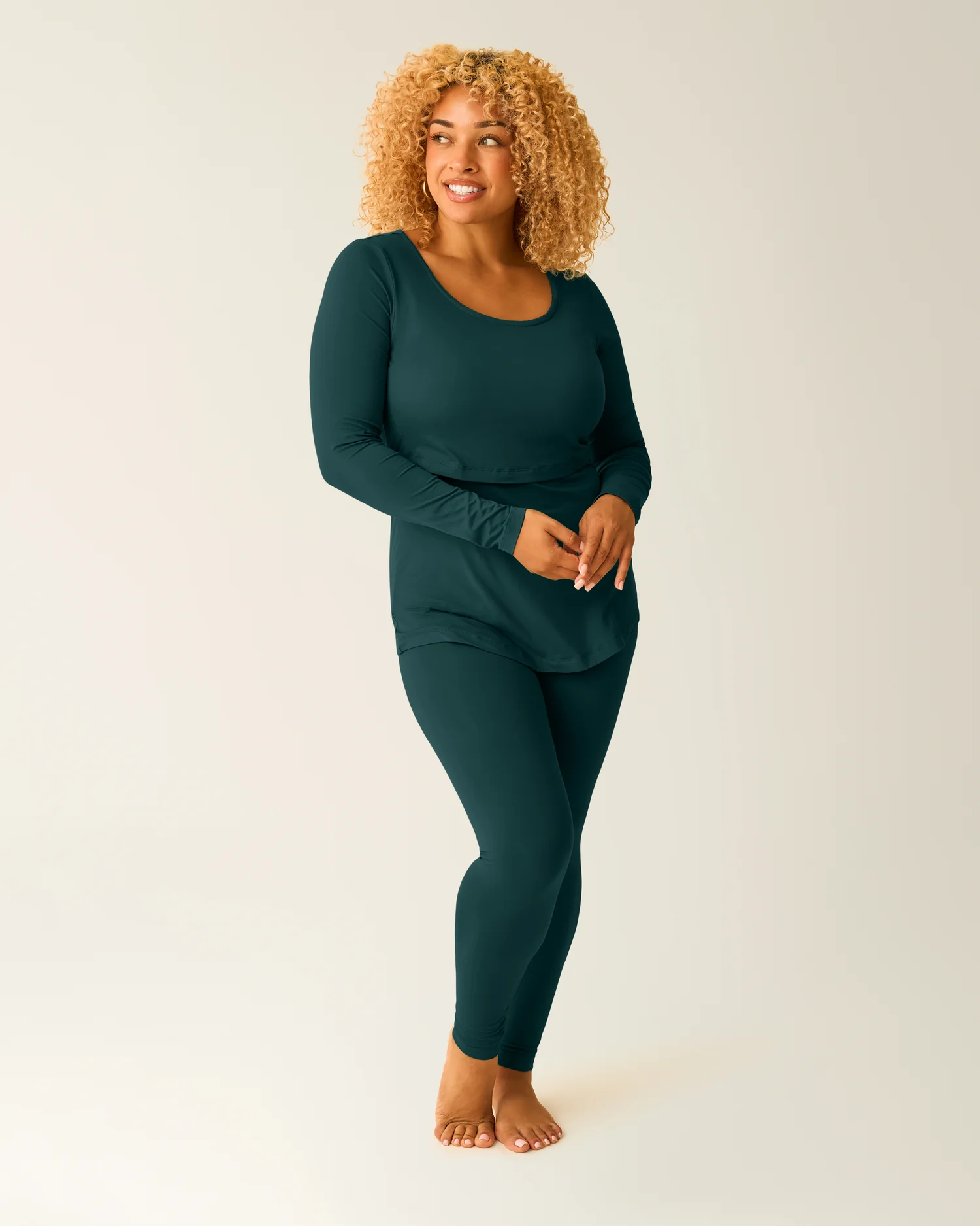 Image of Jane Nursing Pajama Set | Evergreen