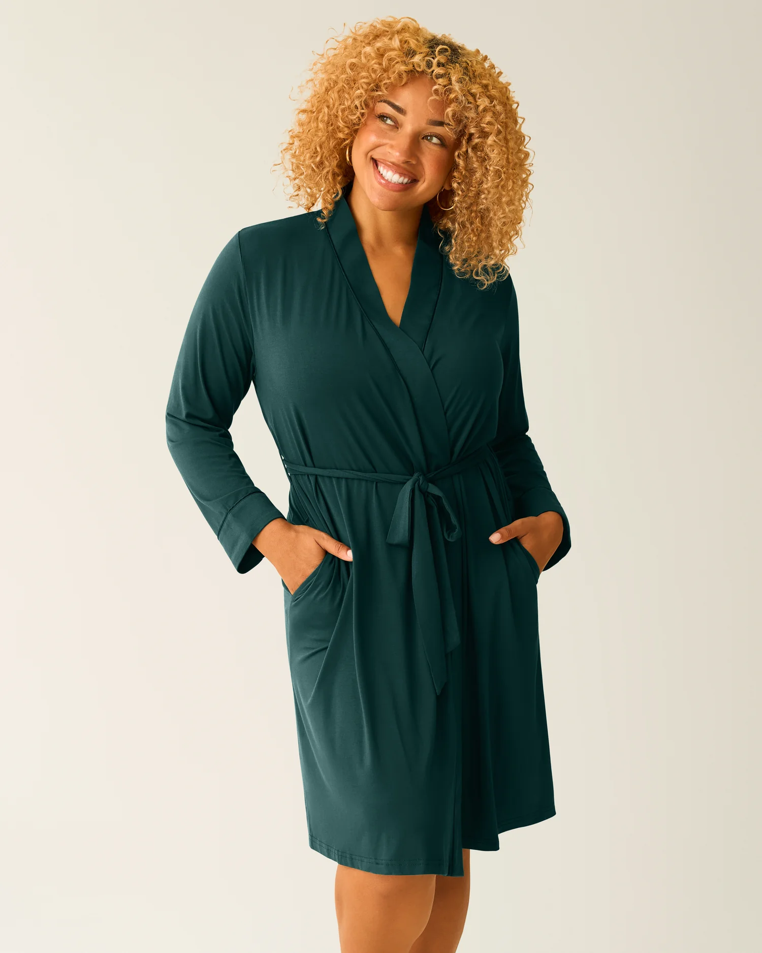 Image of Clea Bamboo Robe | Evergreen