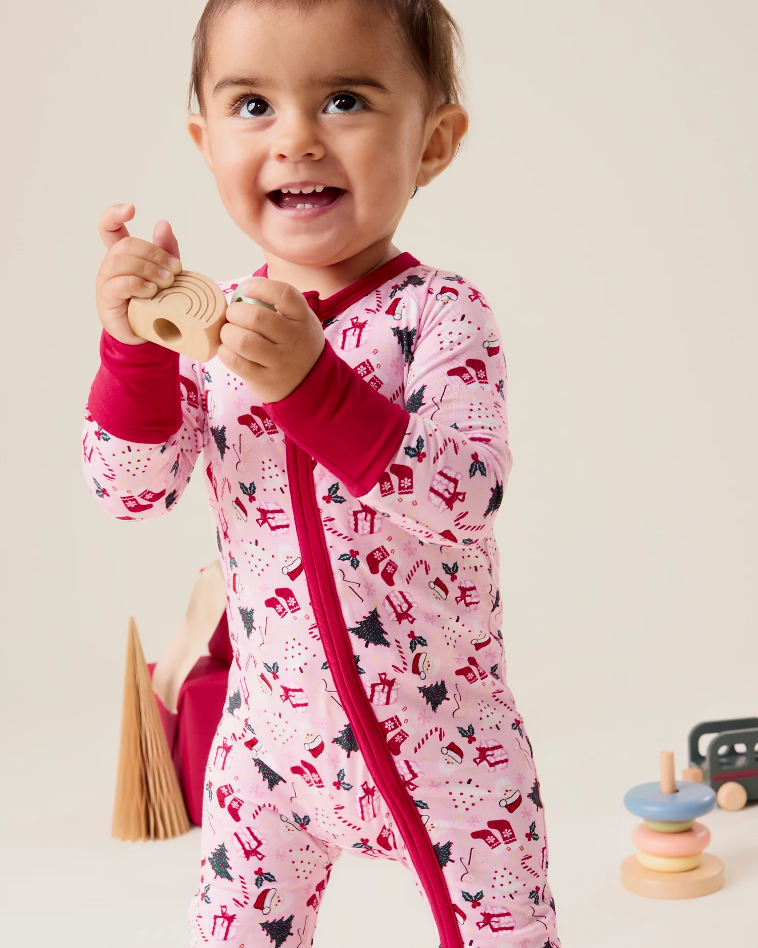 Image of Bamboo Baby Pajama | Candy Cane Lane