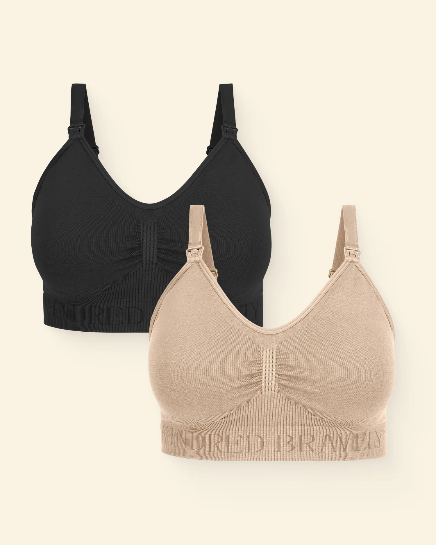 Image of Simply Sublime® Nursing Bra Two-Pack | Beige & Black