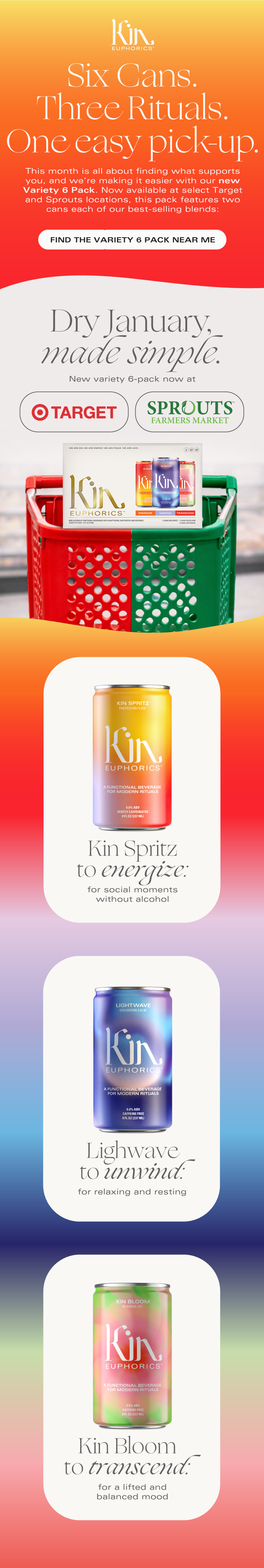 Our new Variety 6 pack, now at Sprouts and Target. 