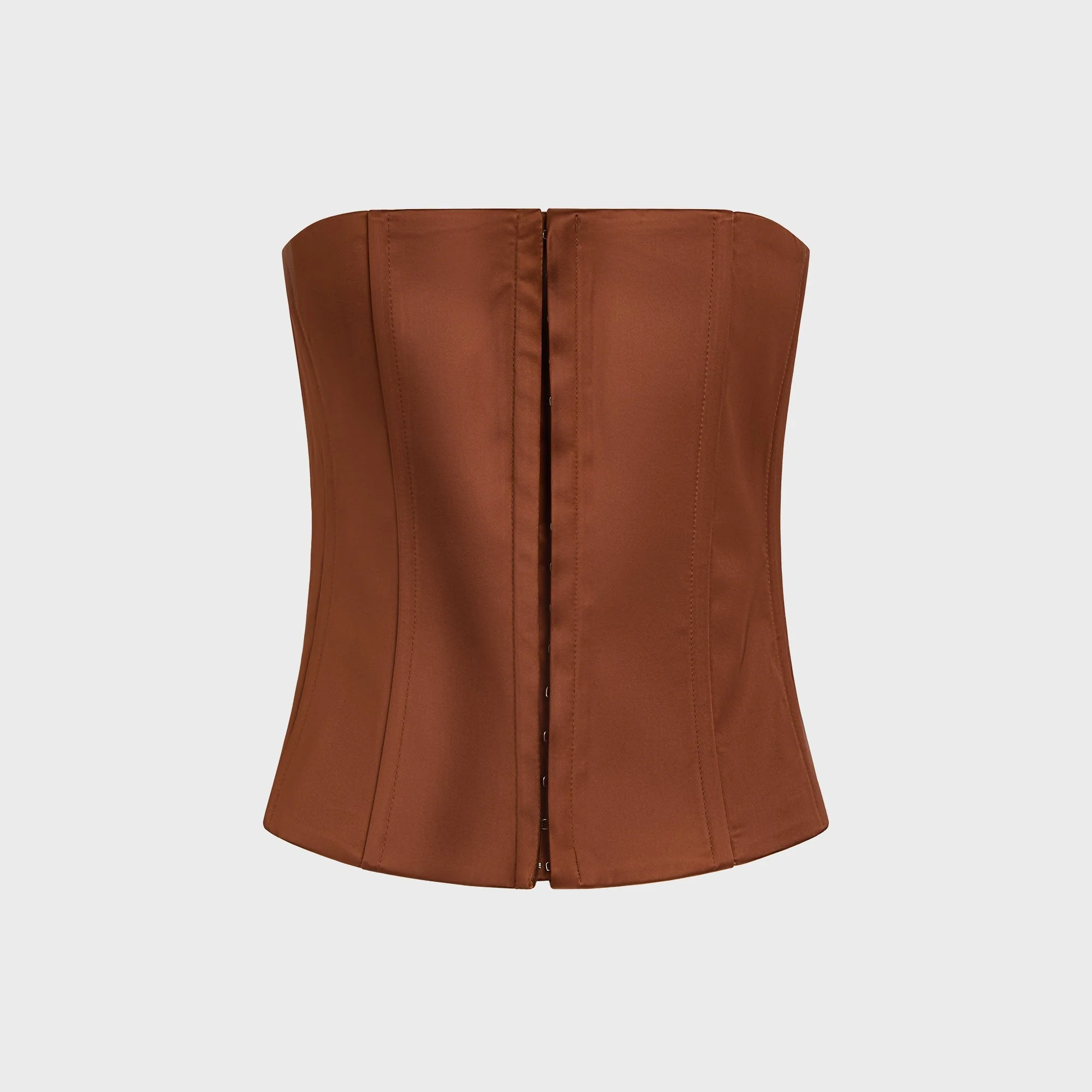 Image of GUIZIO Satin Corset - Brown