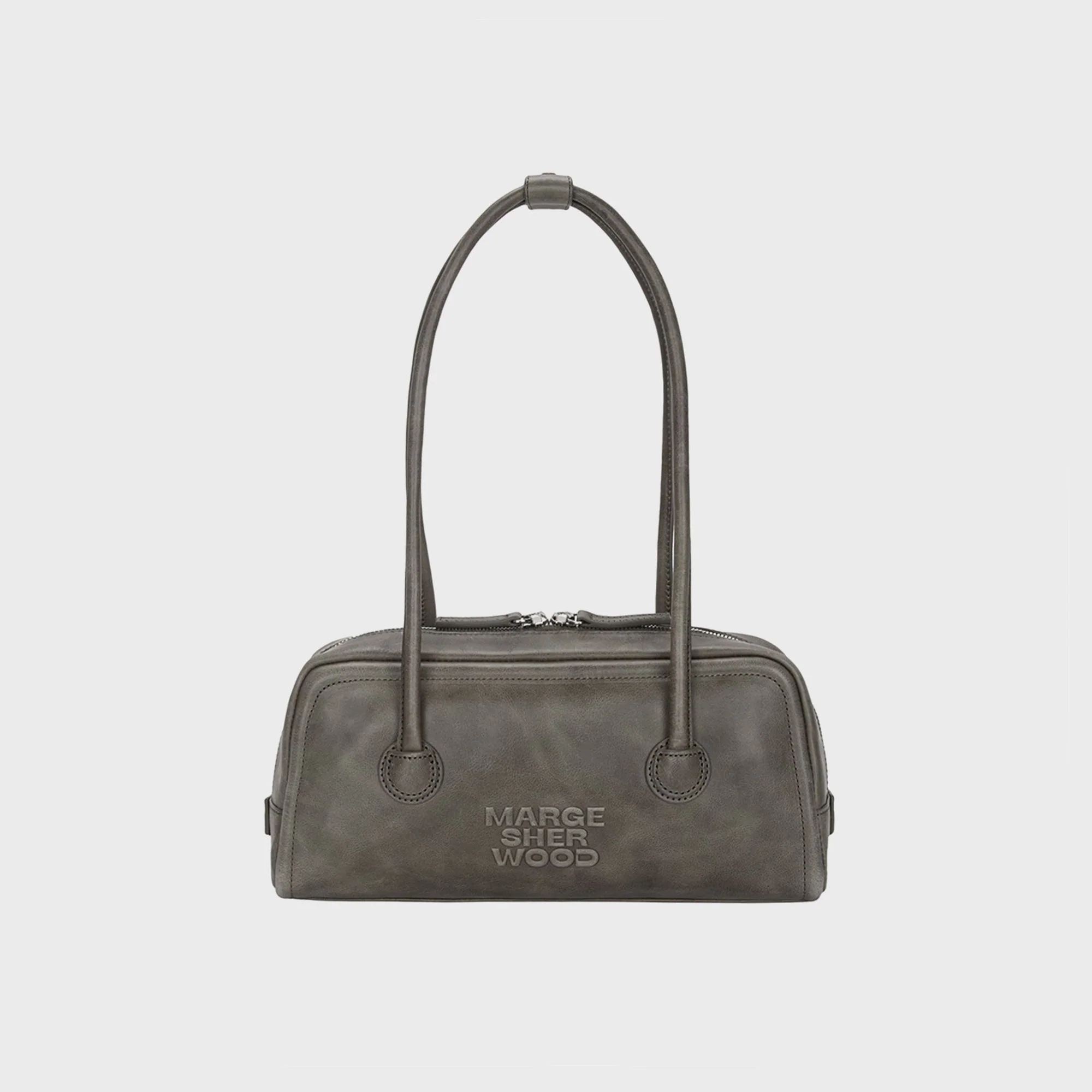 Image of MARGESHERWOOD Soft Baguette Bag - Etoffe Pull Up