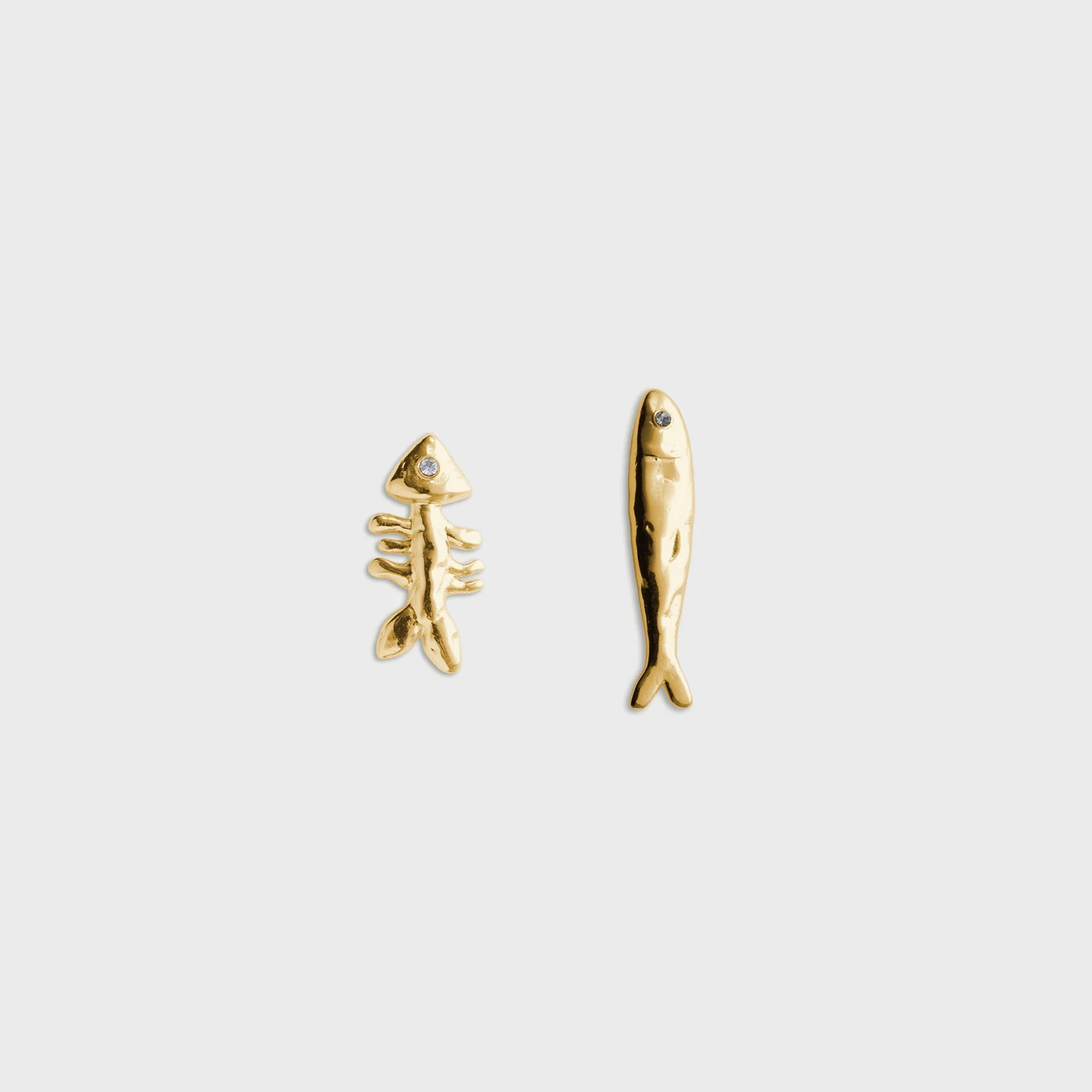 Image of Eliou Sardine and Fishbone Earring - Gold