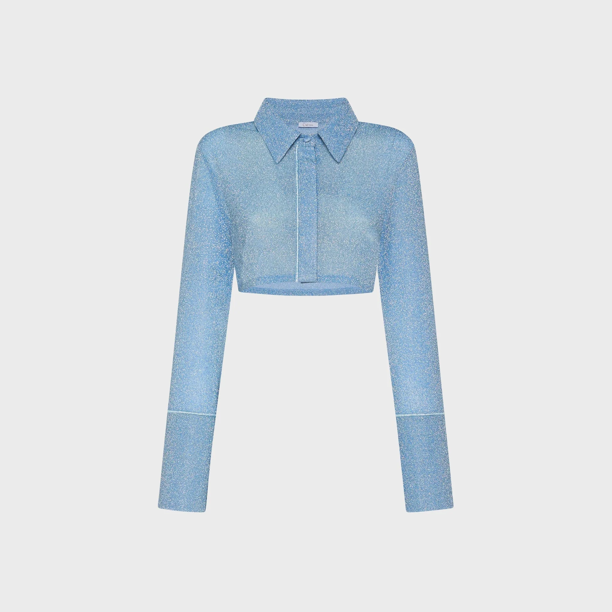 Image of Oseree Lumiere Cropped Shirt - Crystal