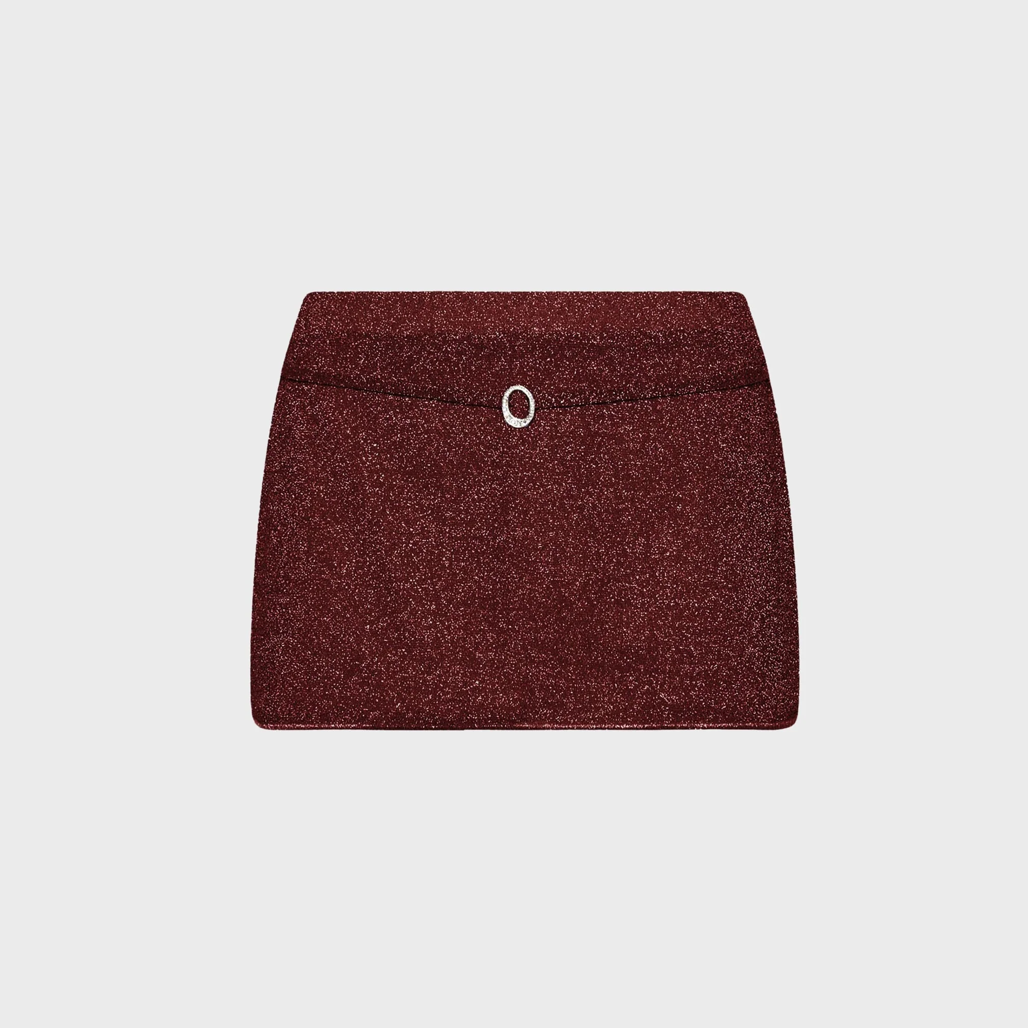 Image of Oseree Lumiere Mini Skirt - Burgundy