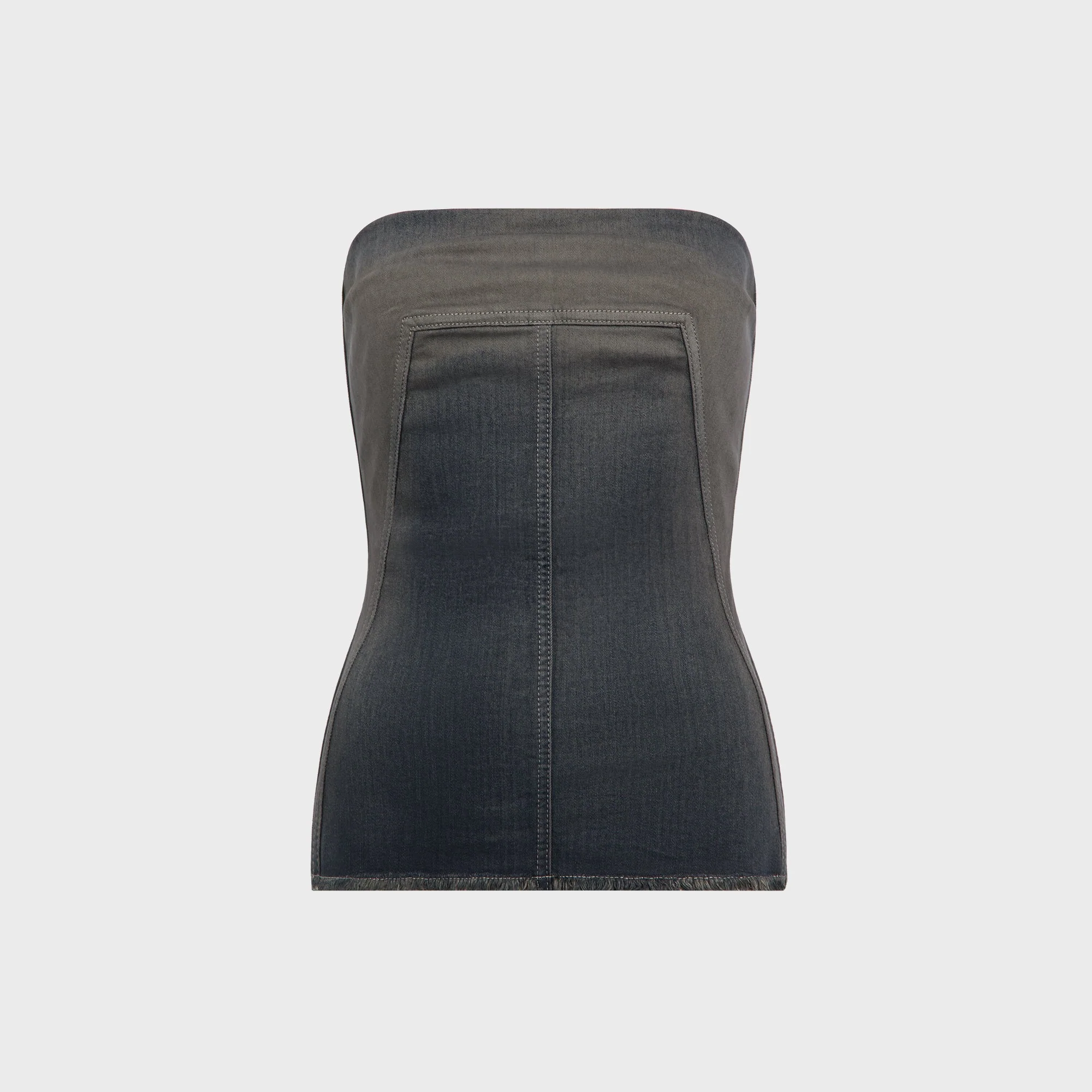 Image of Rick Owens Denim Bustier Top - Darkdust Degrade
