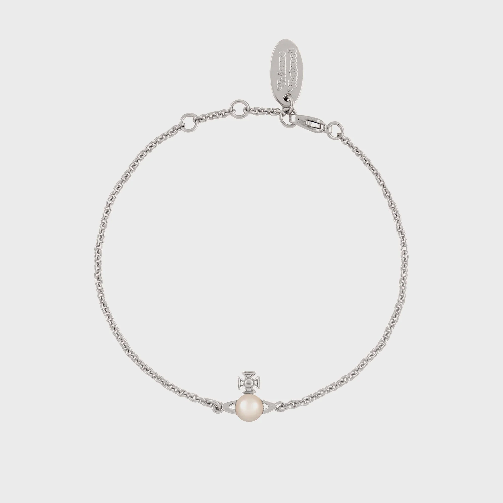 Image of Vivienne Westwood Balbina Bracelet - Silver / Creamrose Pearl