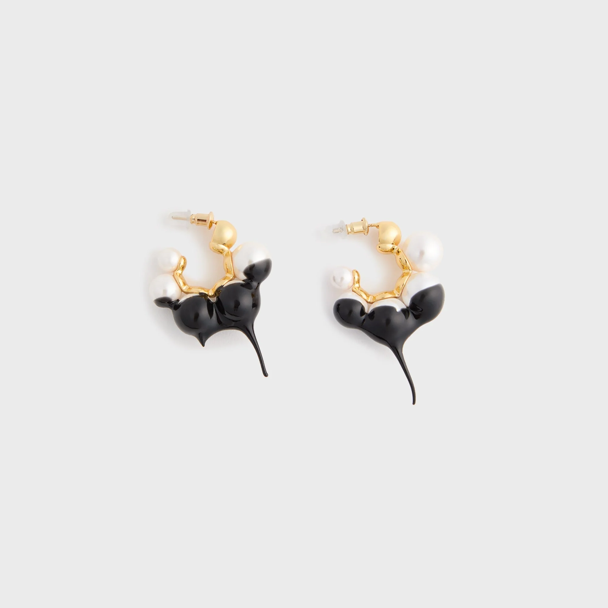 Image of Ottolinger Dipped Pearl Mini Hoops - Black