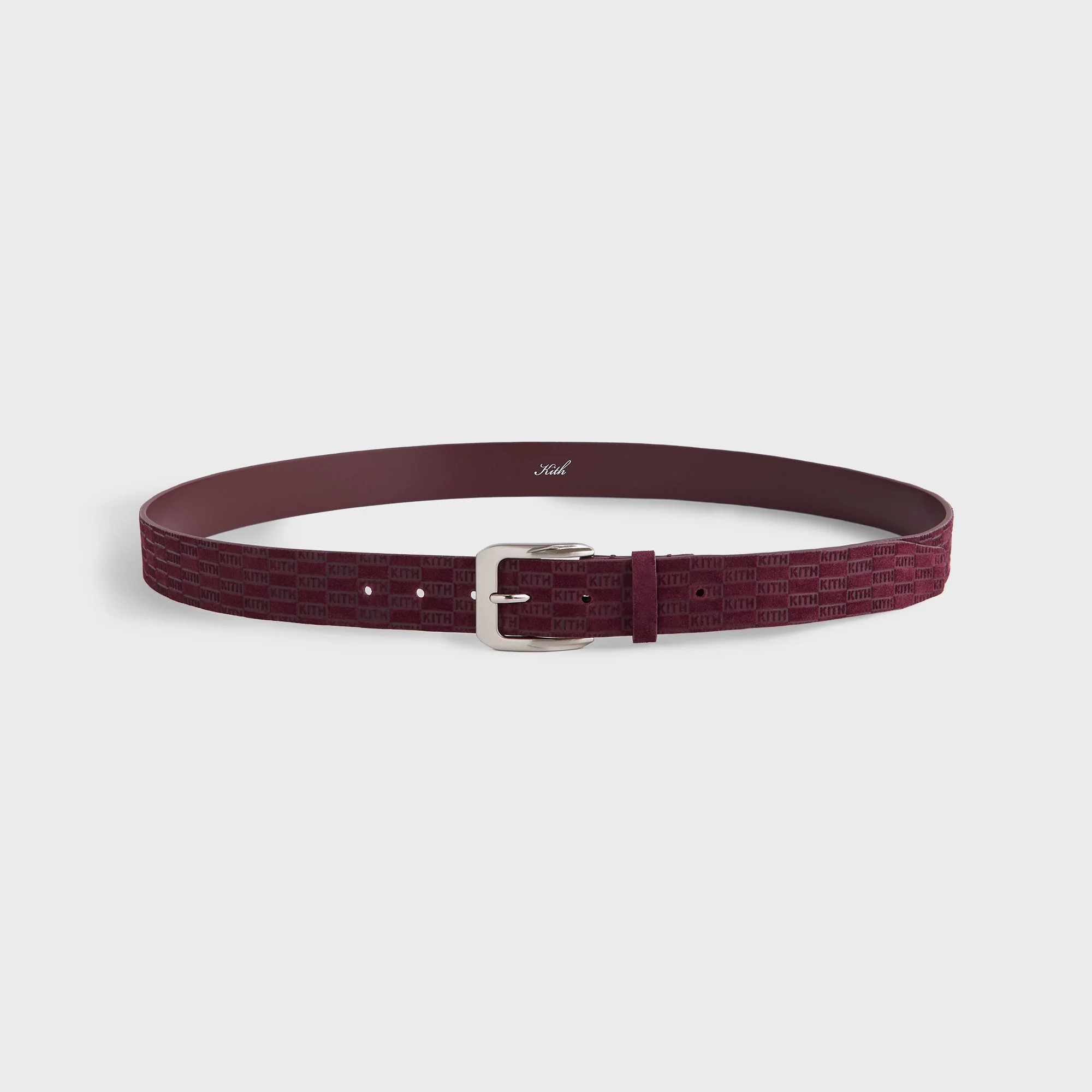 Image of Kith Monogram Suede Leather Belt - Magma