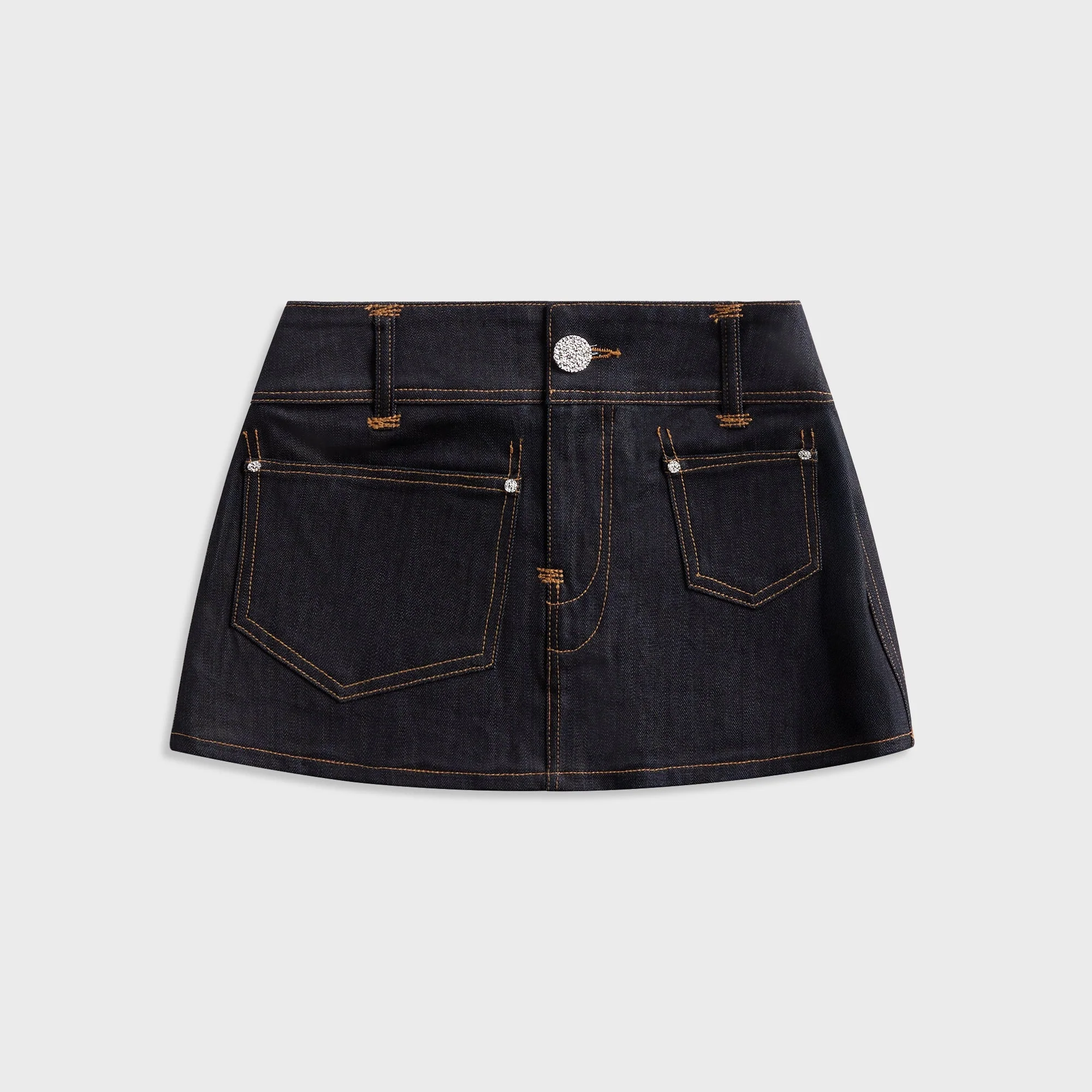 Image of Veneda Carter Low Rise Micro Mini Skirt - Denim