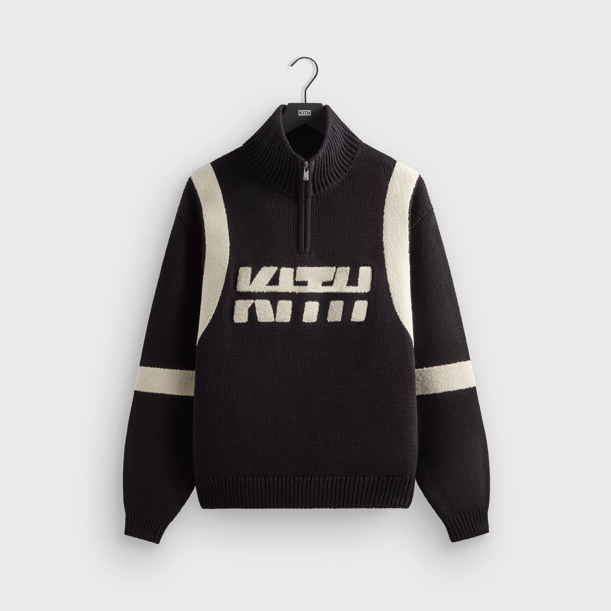 Image of Kith Racer Quarter Zip Wyona Sweater - Black