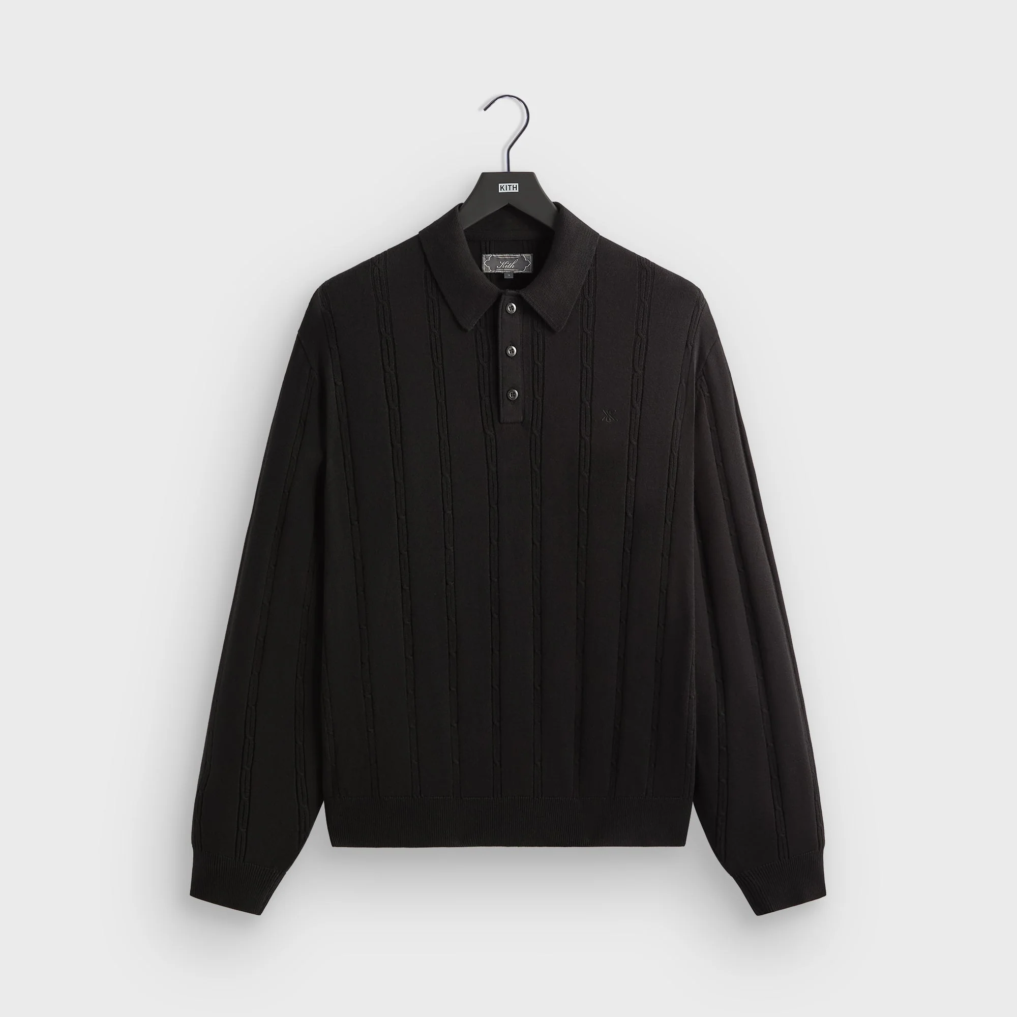 Image of Kith Tilden Long Sleeve Pullover - Black