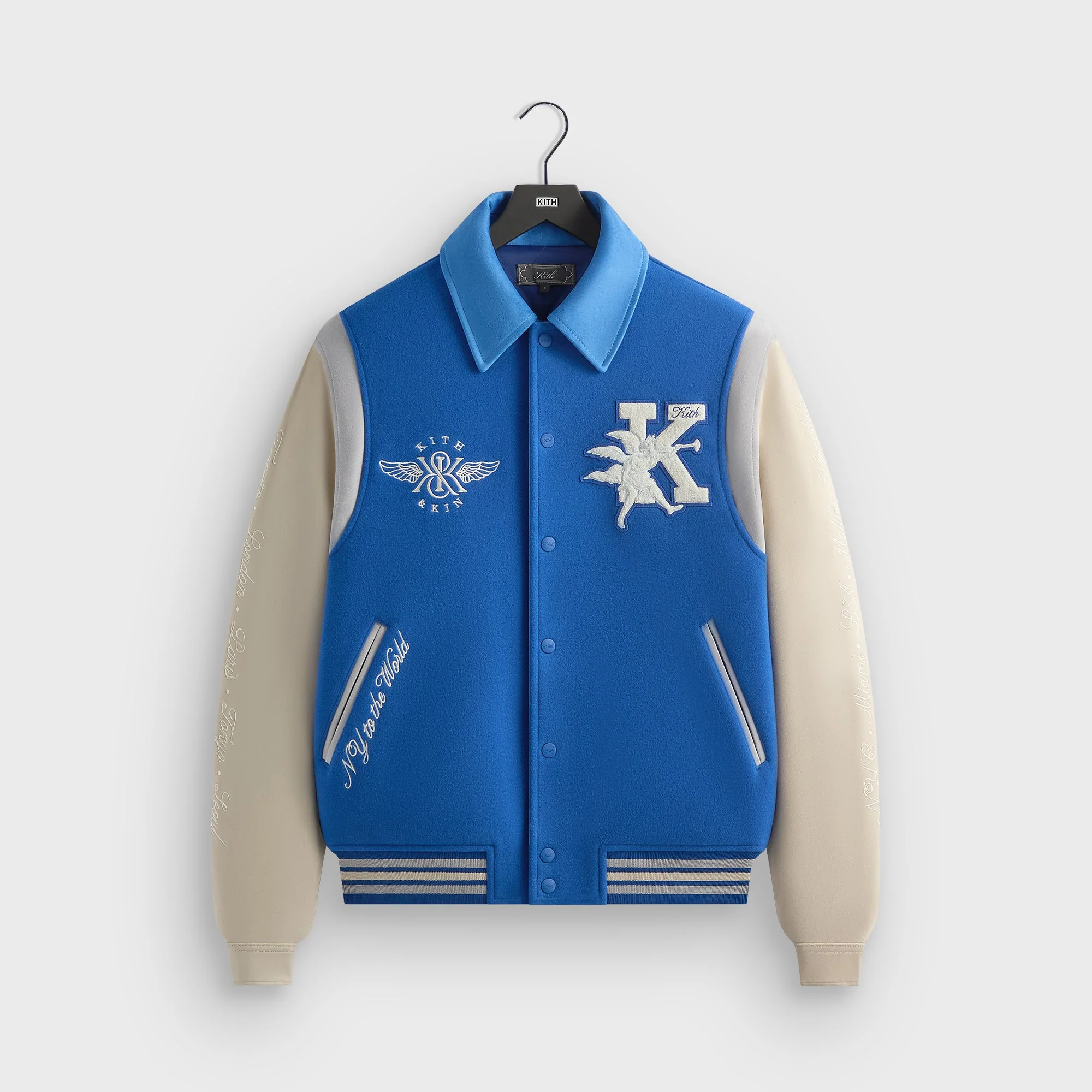 Image of Kith Wool & Microsuede Varsity Jacket - Cyclone