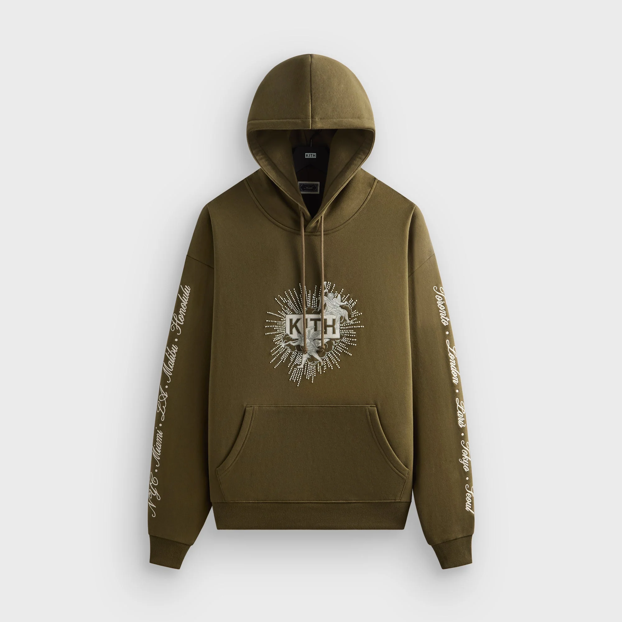Image of Kith Beaded Angel Nelson Hoodie - Moss