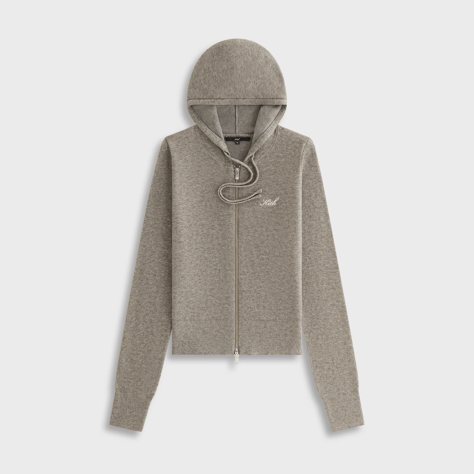 Image of Kith Women Faryn Hooded Zip Sweater - Graphite
