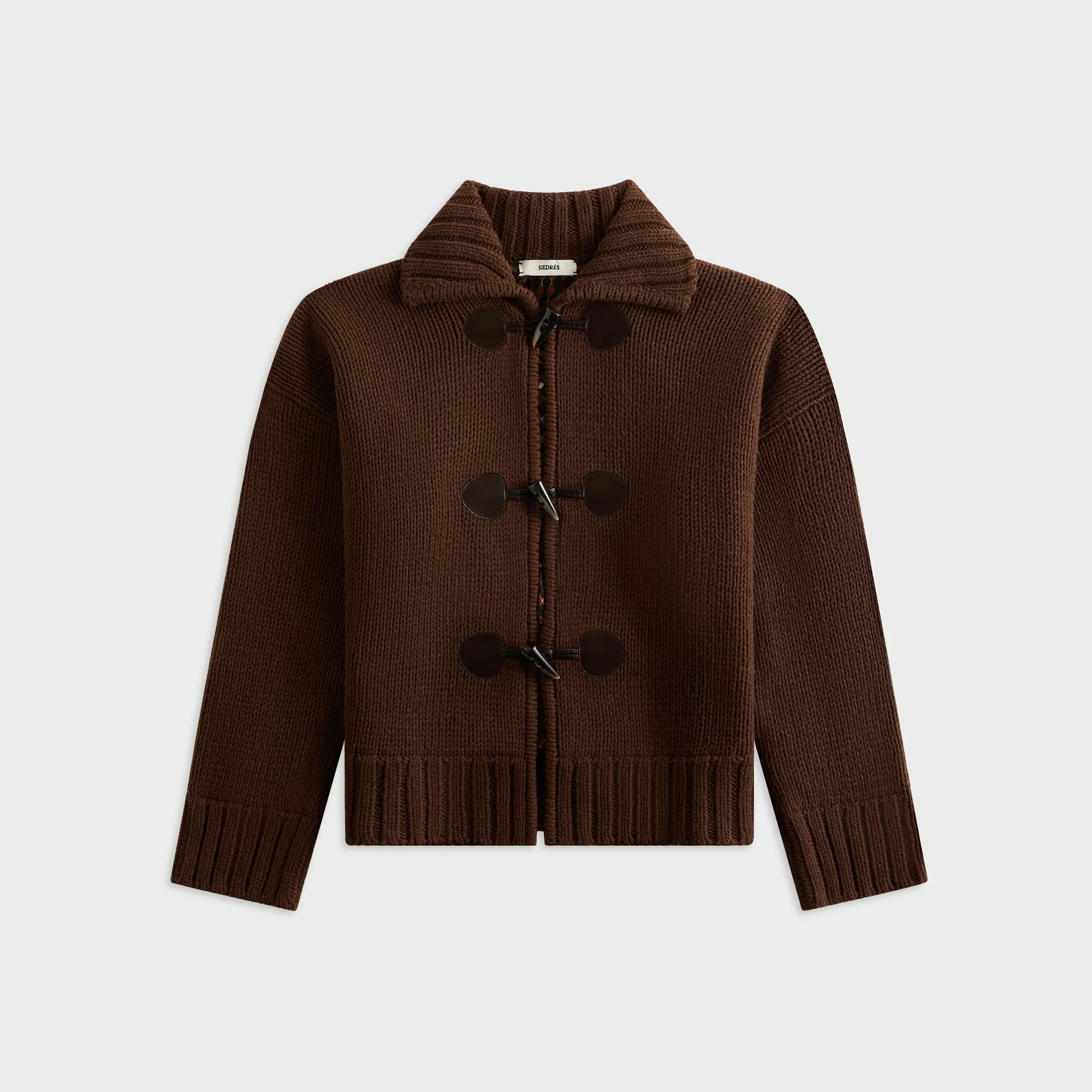 Image of Siedres Ollie Cardigan with Printed Lining - Brown