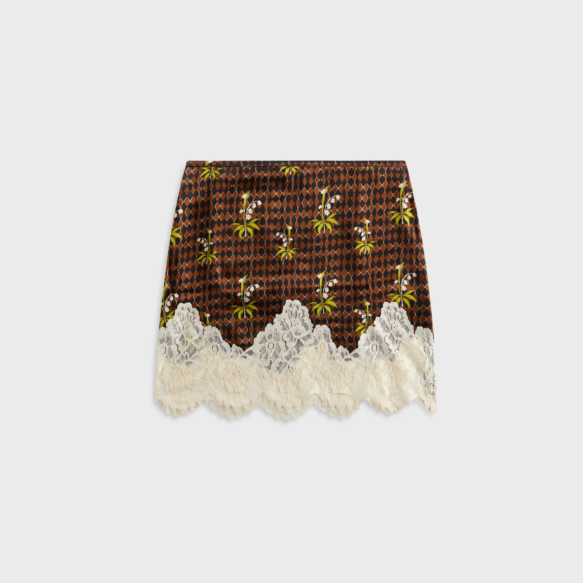 Image of Siedres Inia Mini Skirt with Lace-Trimmed Hem - Multi