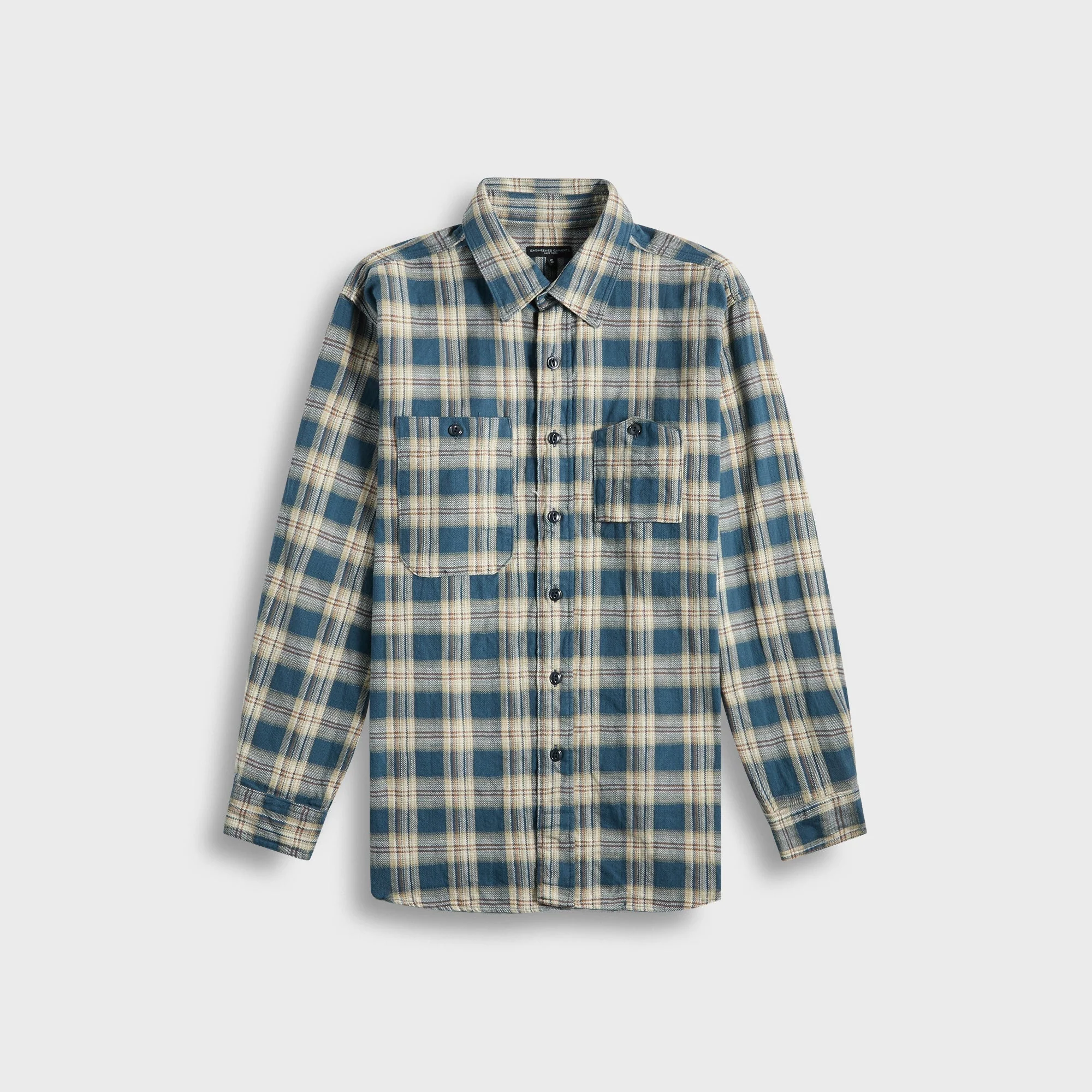 Image of Engineered Garments Work Plaid Jacquard Shirt - Navy
