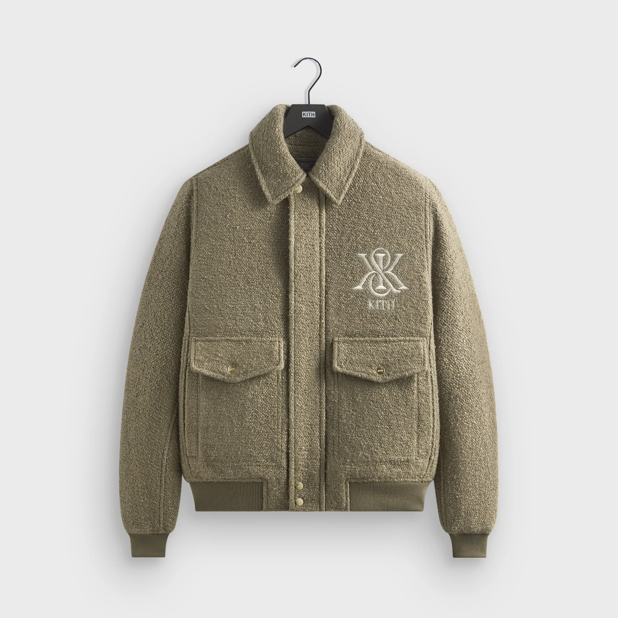 Image of Kith Boucle Hawthorne Flight Jacket - Palomino