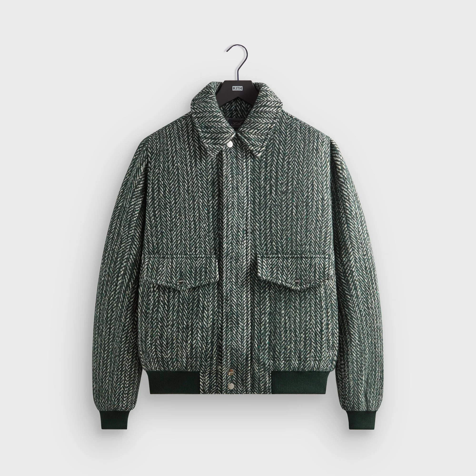 Image of Kith Herringbone Hawthorne Flight Jacket - Stadium