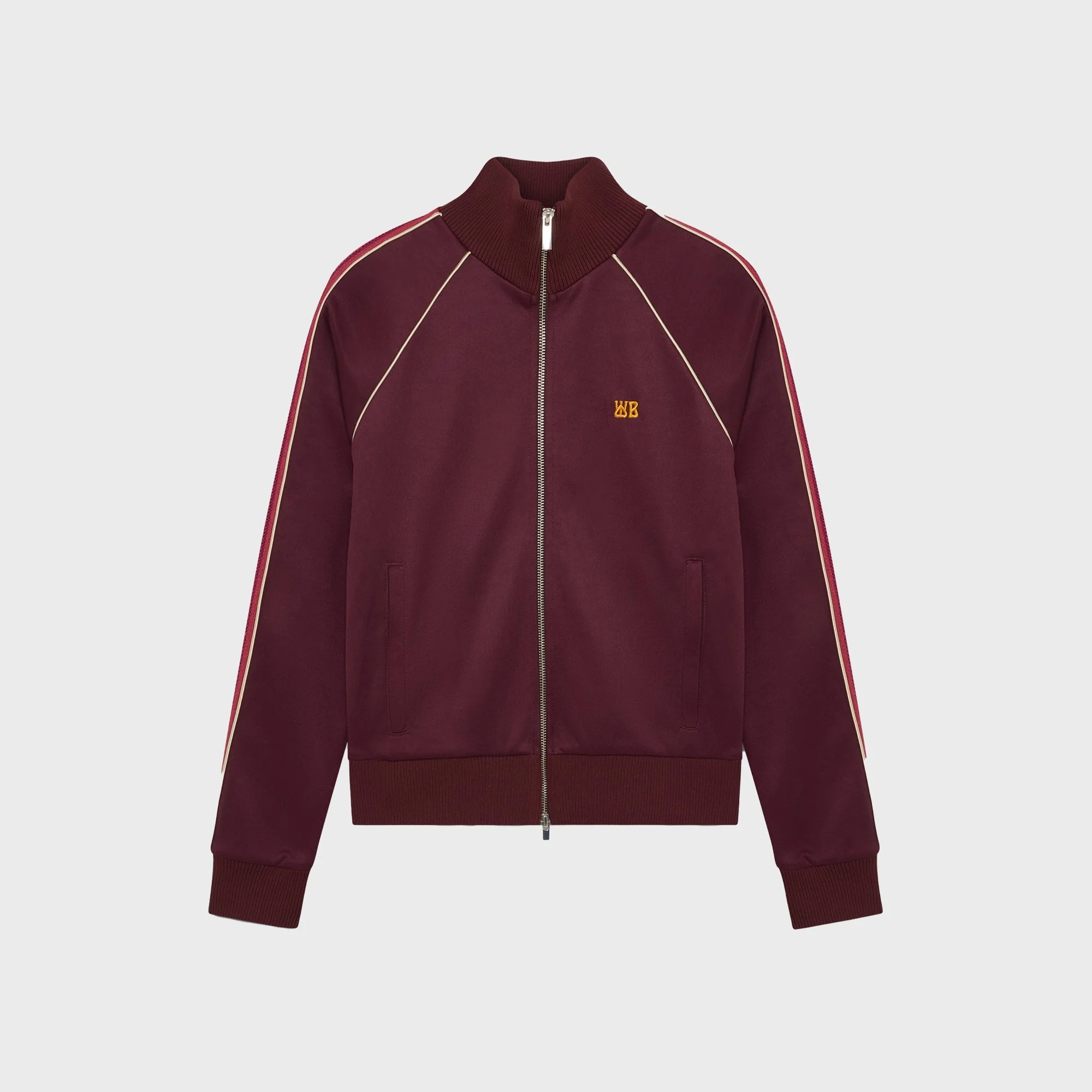 Image of Wales Bonner Plain Poly Jersey Mantra Track Top - Burgundy