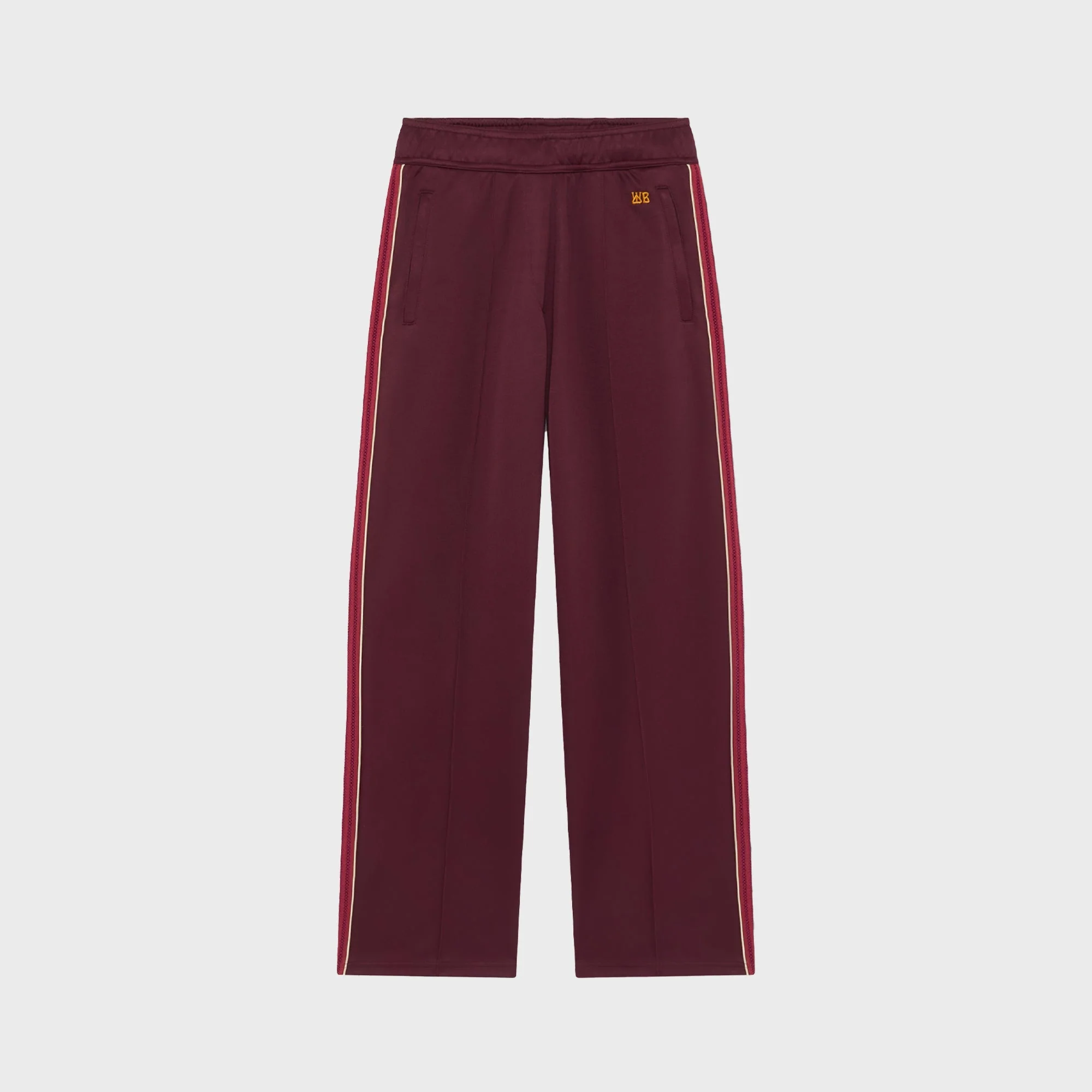 Image of Wales Bonner Plain Poly Jersey Mantra Track Pants - Burgundy