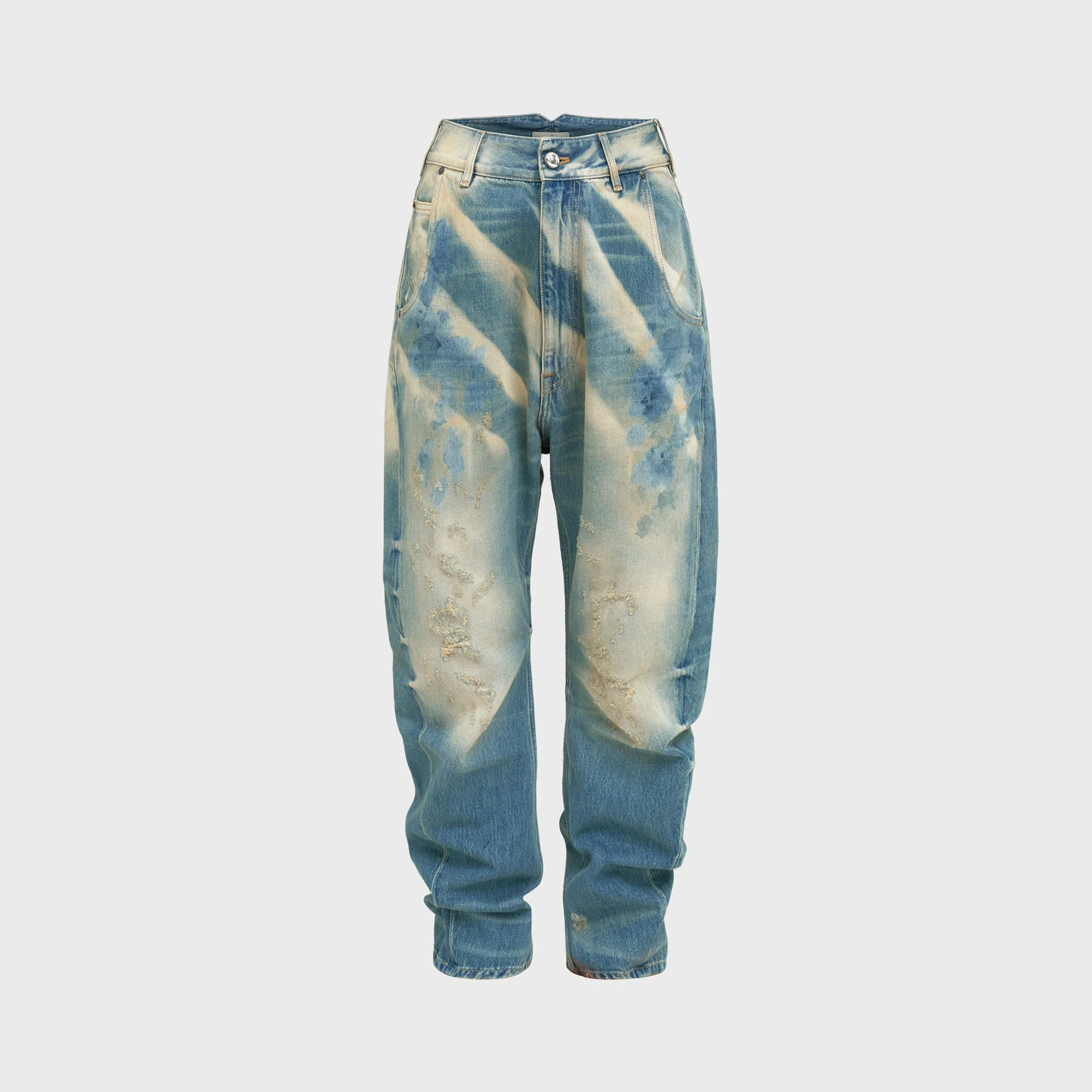Image of Vivienne Westwood Buckle Back Jeans - Bleach Denim