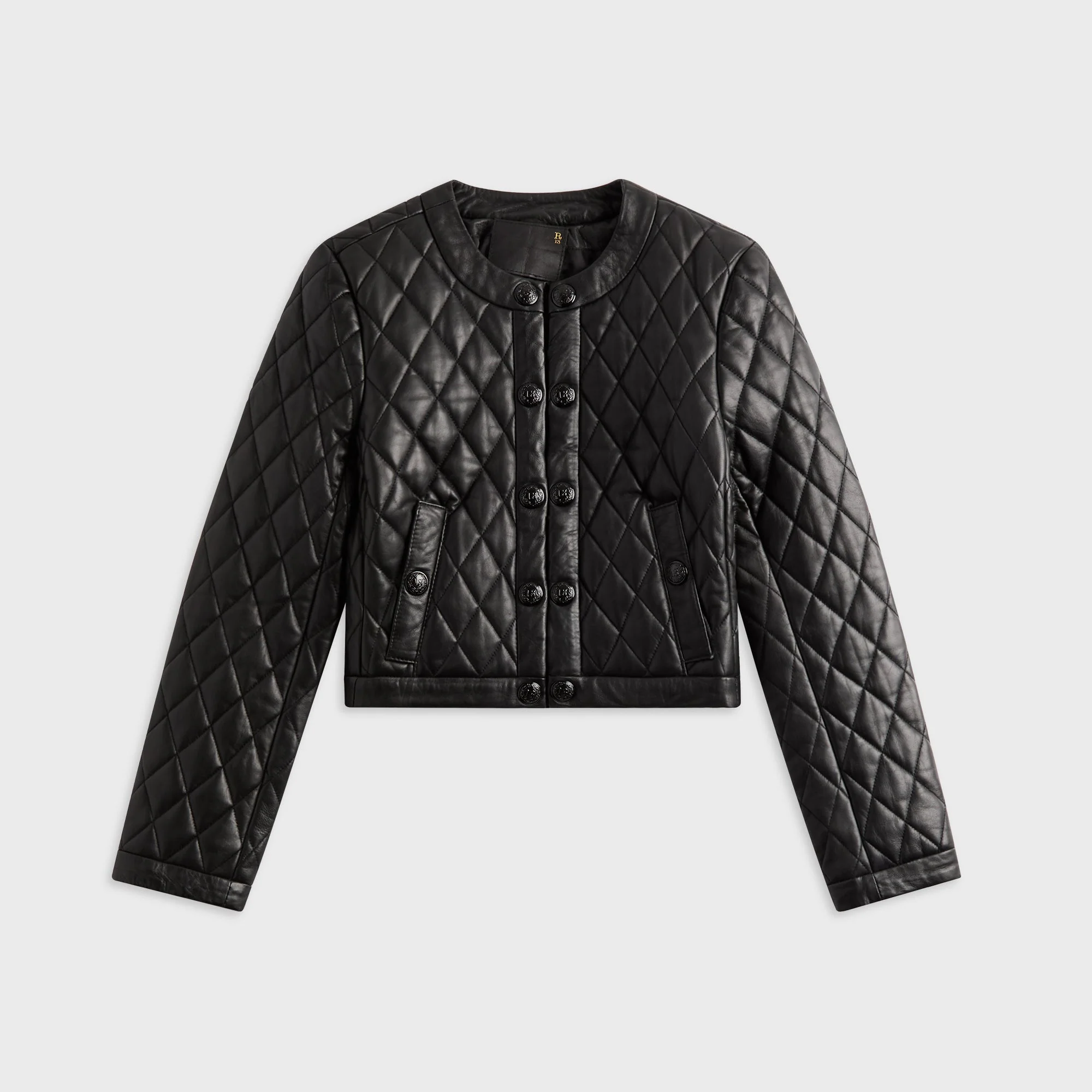 Image of R13 Hook Front Leather Jacket - Black