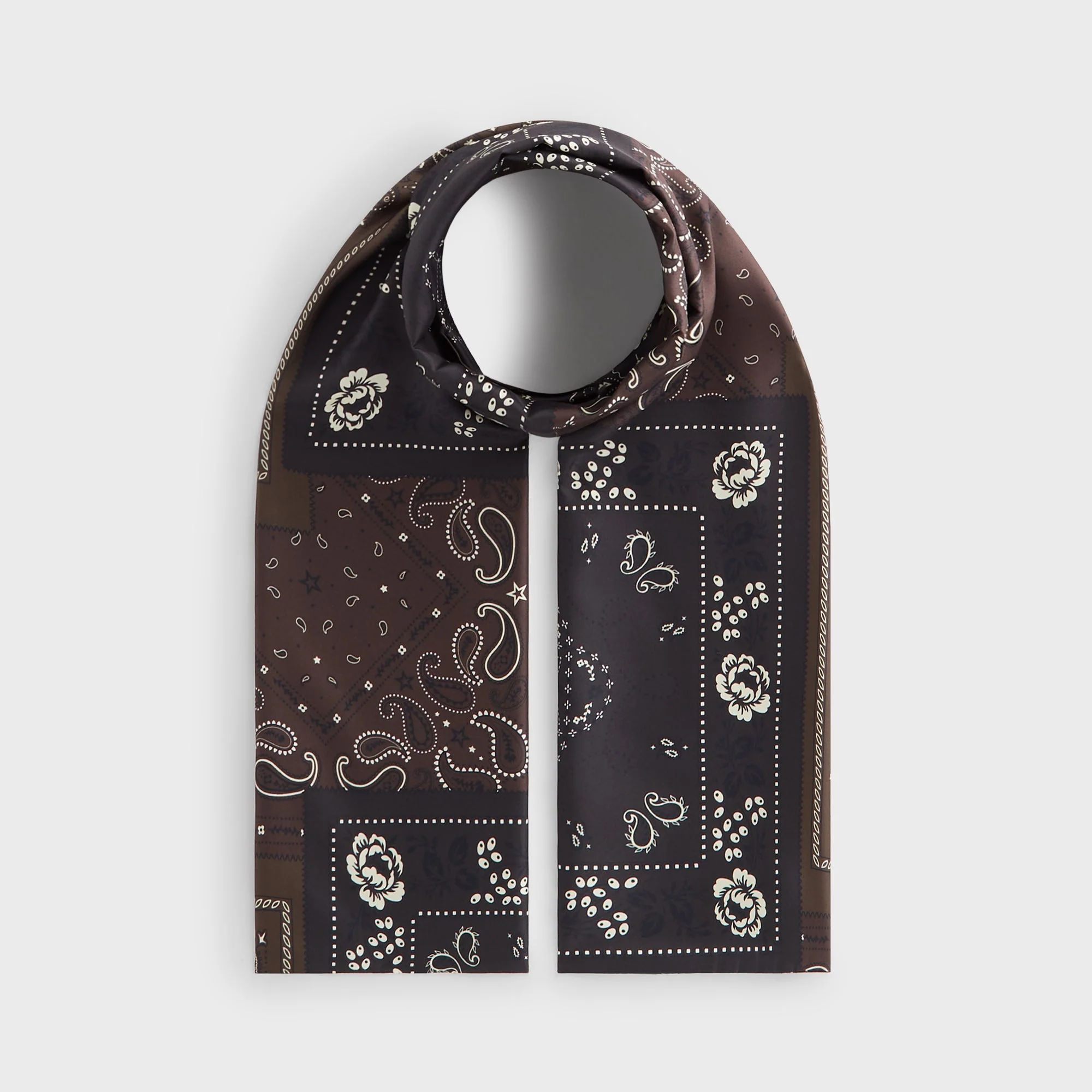 Image of Kith Printed Paisley Silk Scarf - Kindling