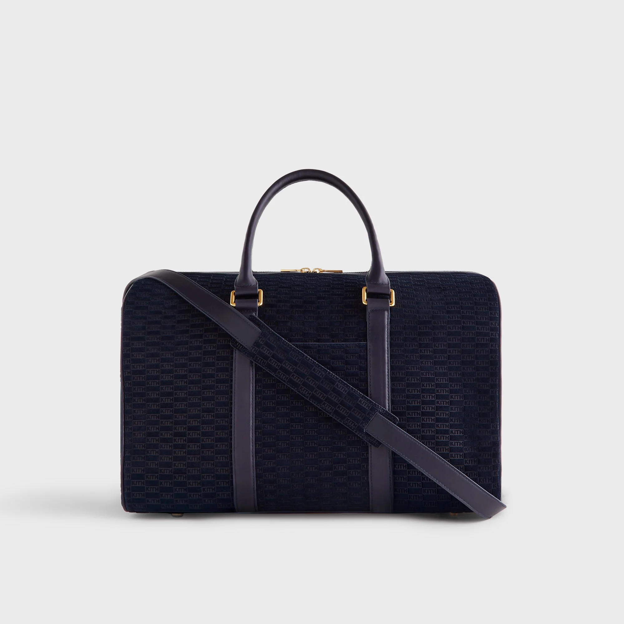 Image of Kith Monogram Suede Traveler K40 Bag - Ink