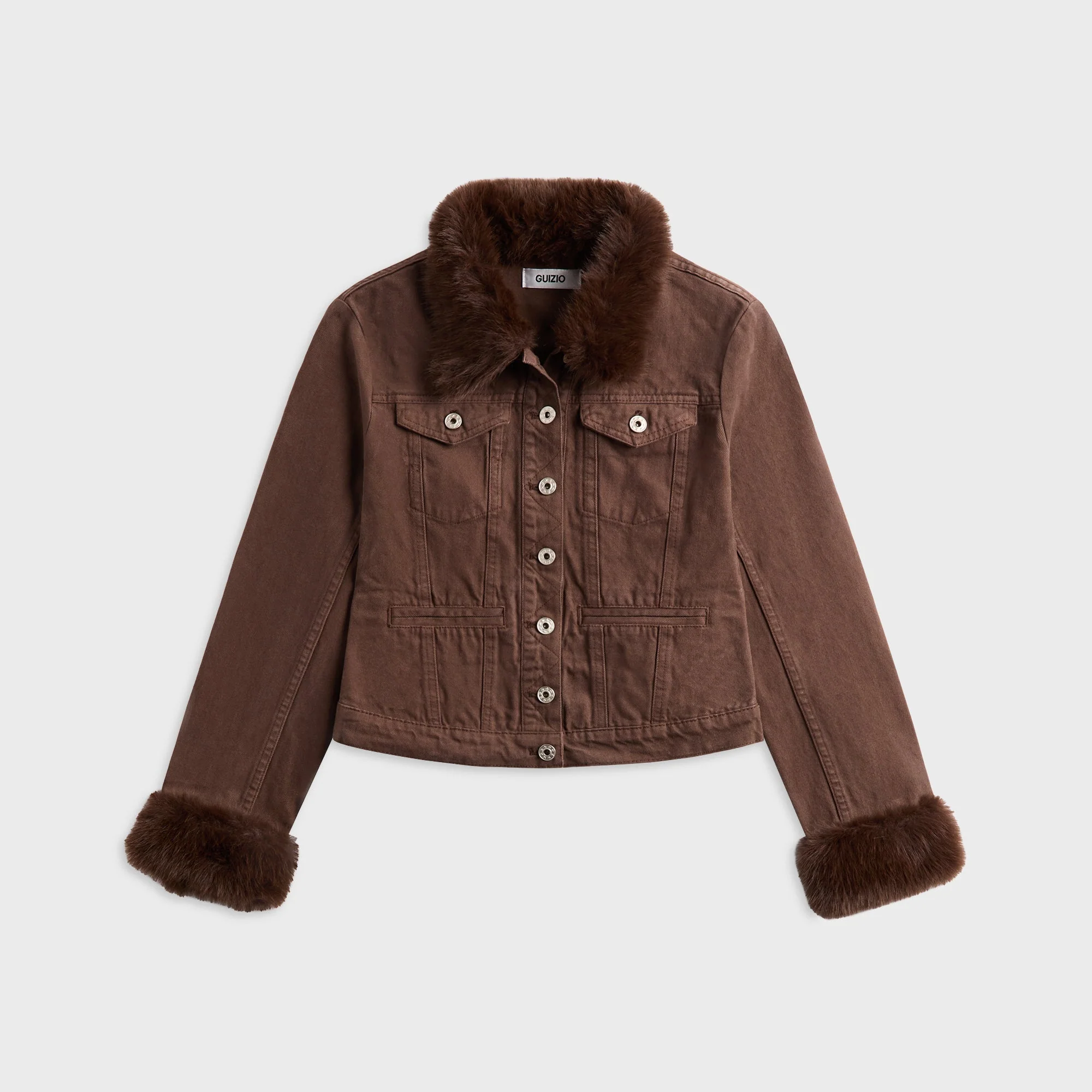 Image of GUIZIO Ares Faux Fur Jacket - Brown