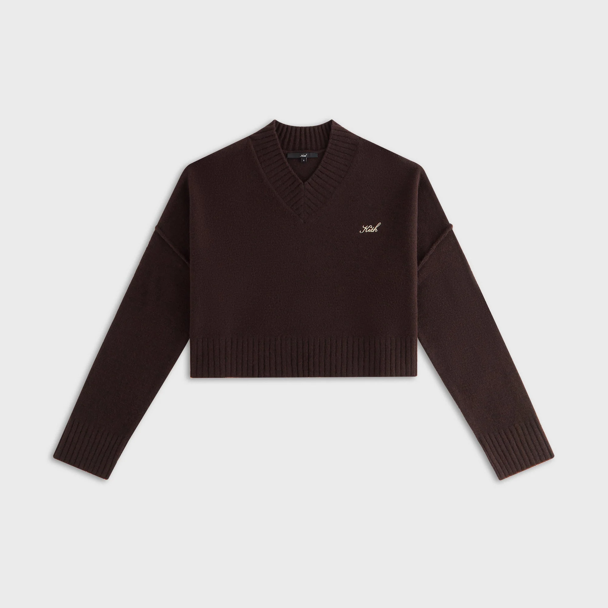 Image of Kith Women Anja Cropped V-Neck Sweater - Incognito