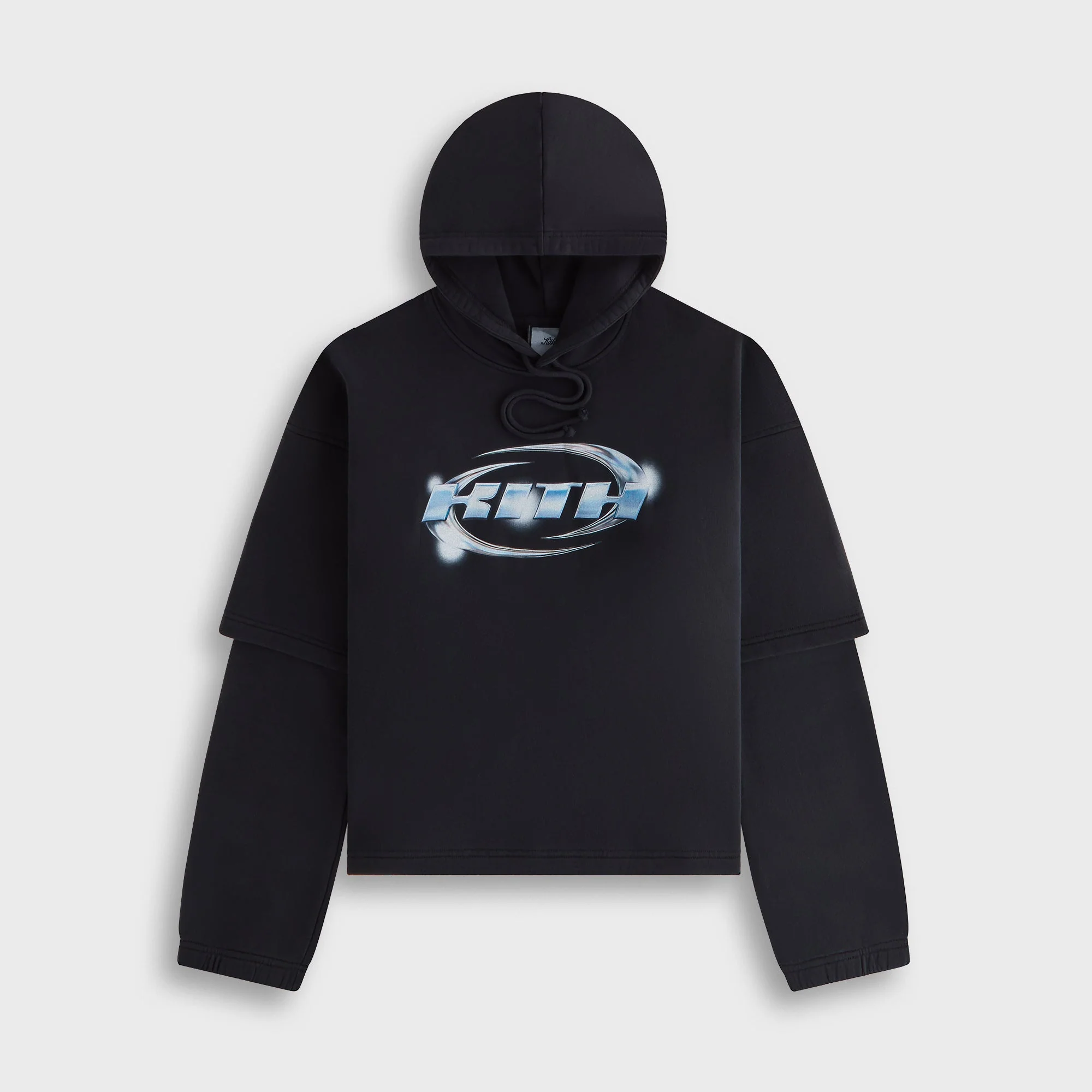 Image of Kith Women Kora Layered Hoodie - Black