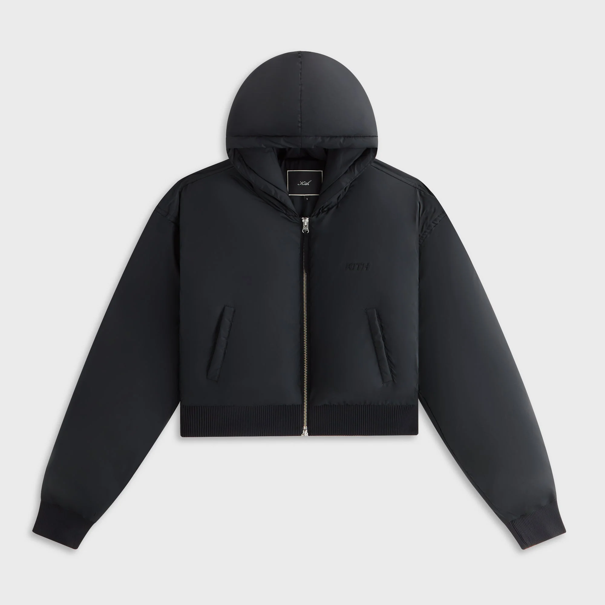 Image of Kith Women Bex Cropped Nylon Puffer - Black