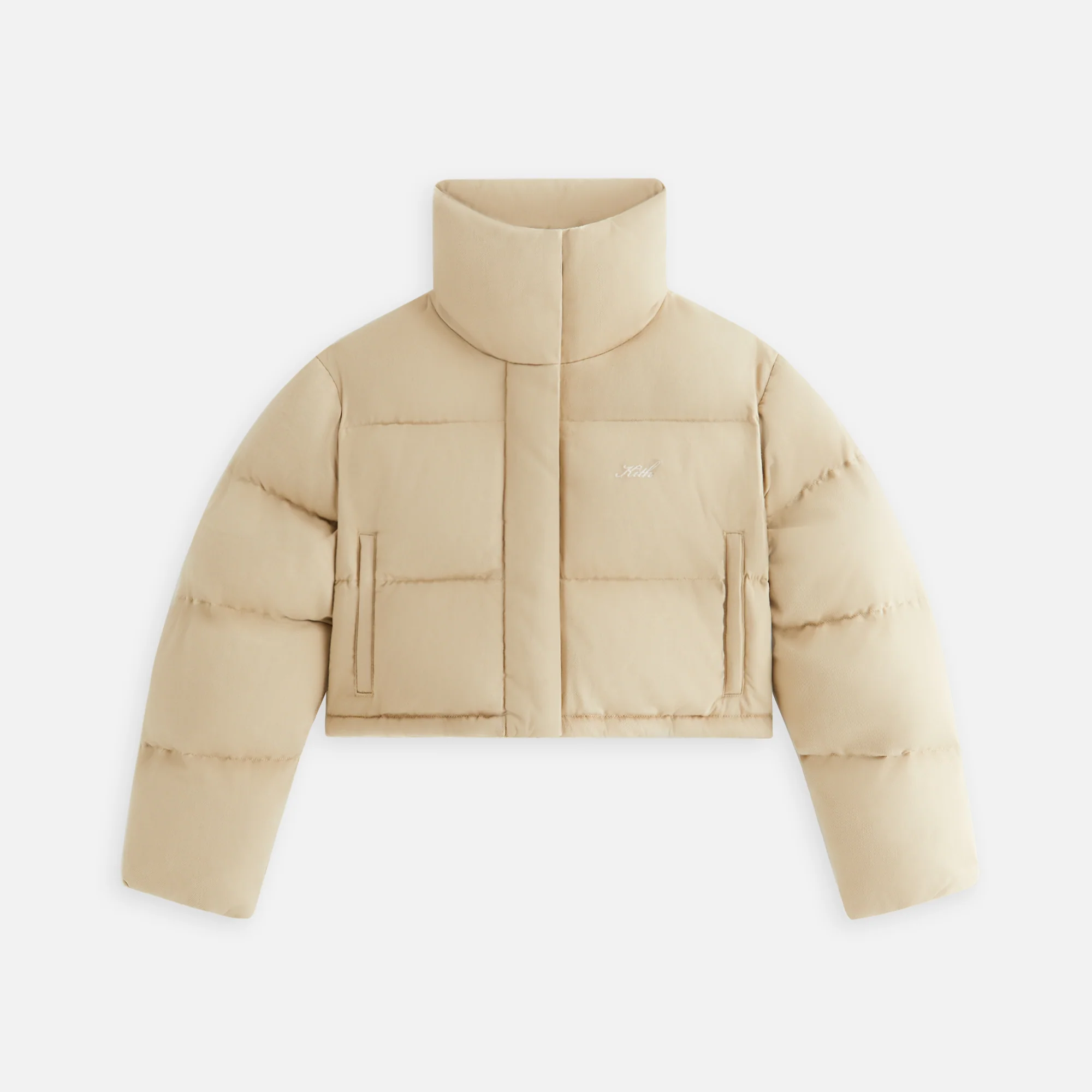 Image of Kith Women Shae Cropped Denim Puffer - Birch