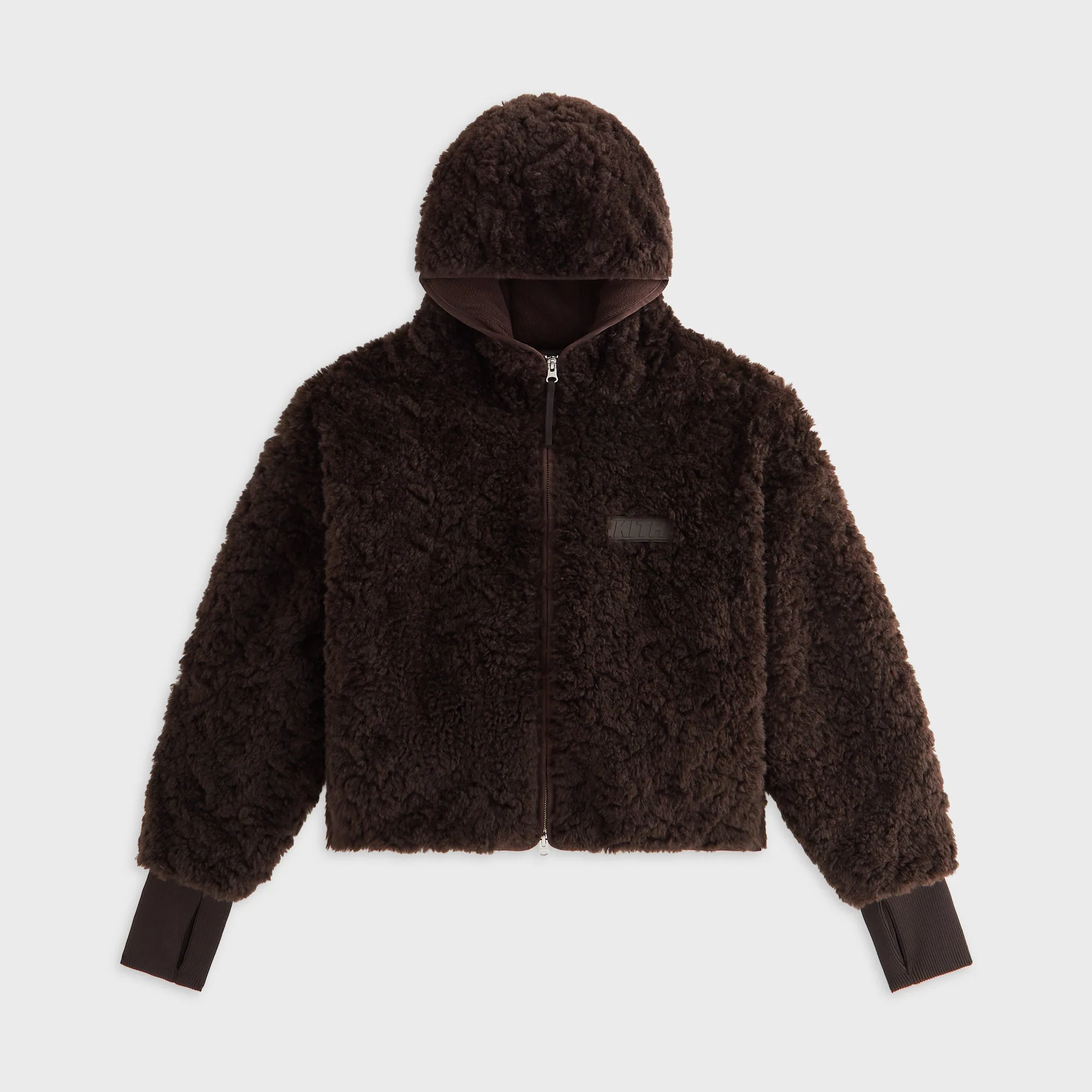 Image of Kith Women Saide Sherpa Hooded Jacket - Incognito