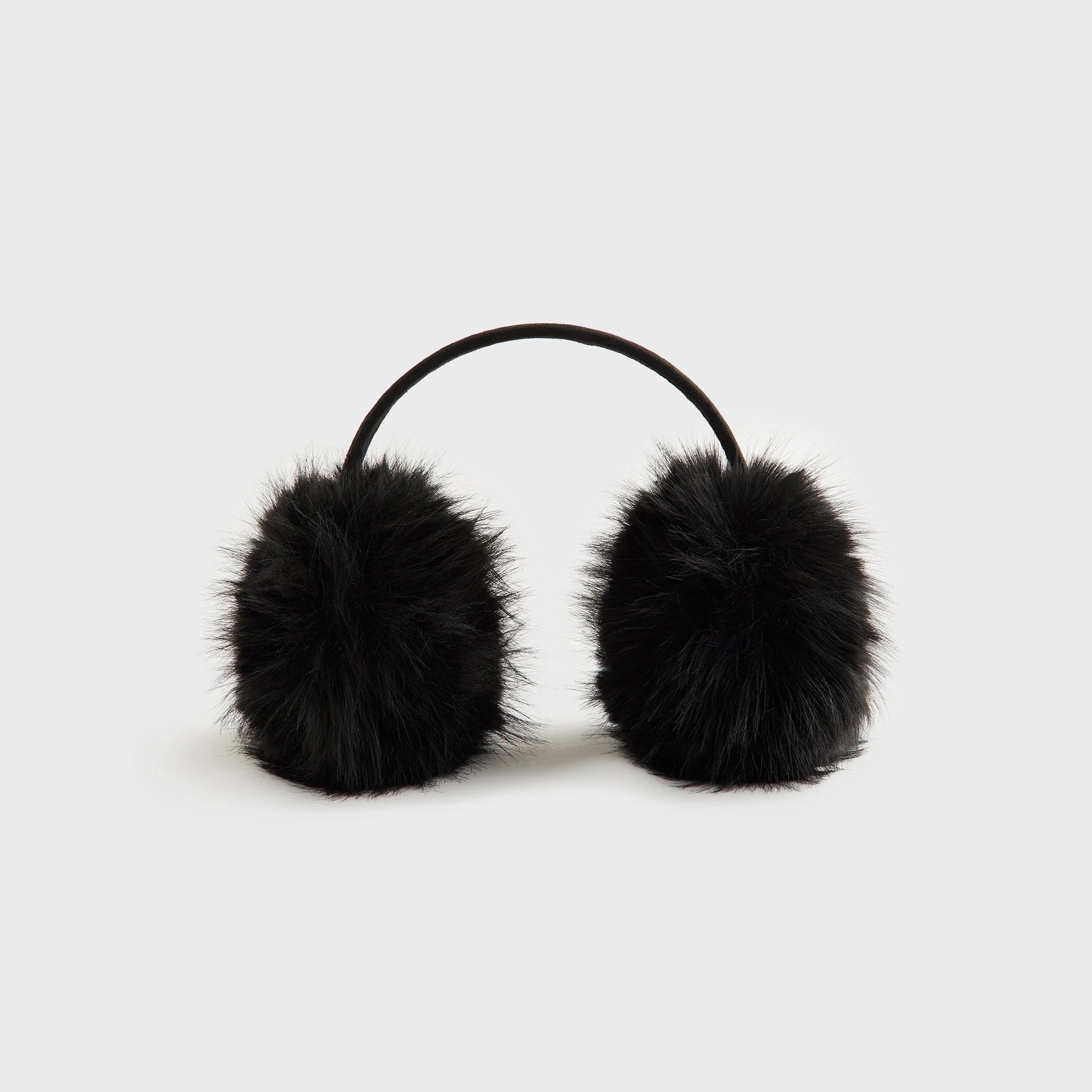 Image of Kith Women Faux Fur Shaggy Ear Muff - Black