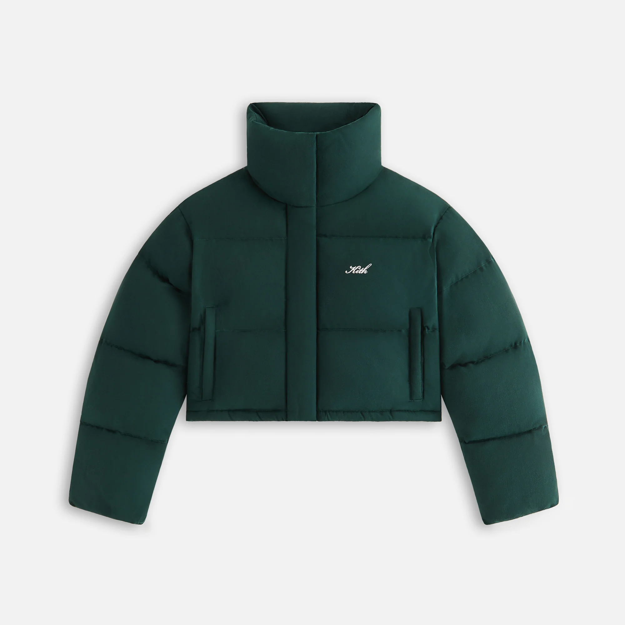 Image of Kith Women Shae Cropped Denim Puffer - Stadium
