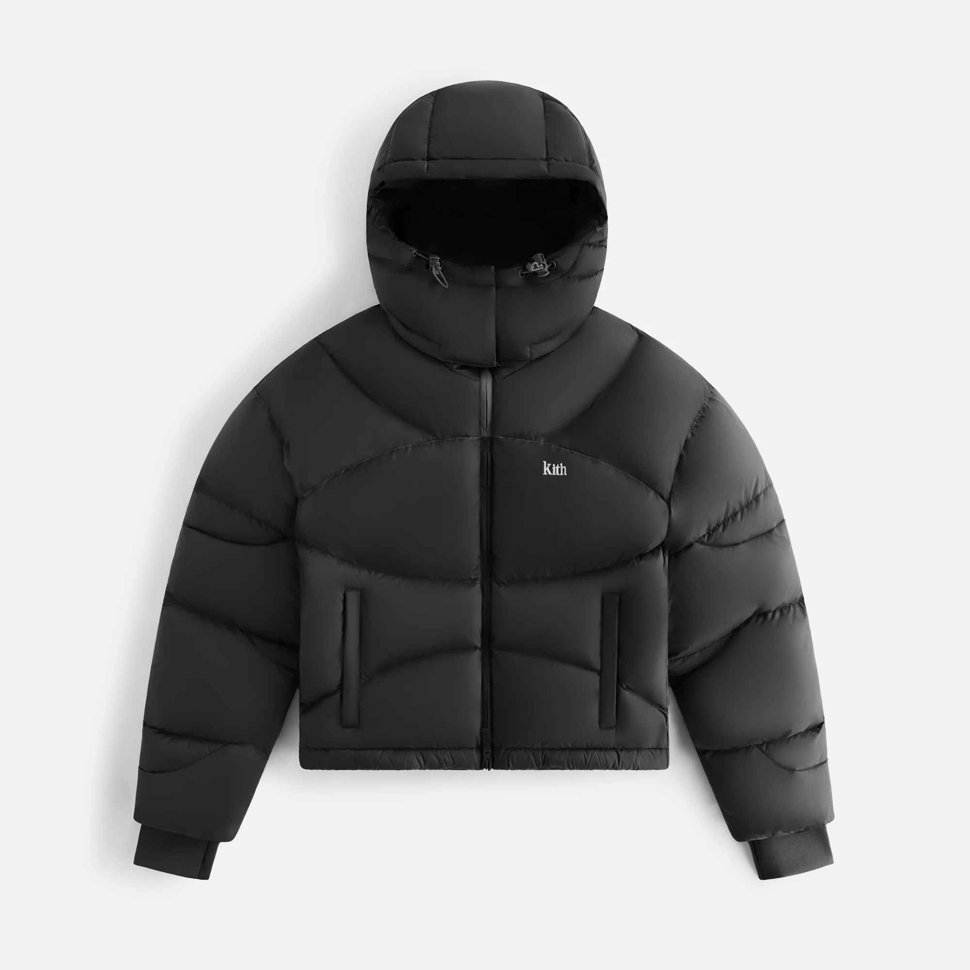 Image of Kith Women Corey Hooded Nylon Puffer - Black