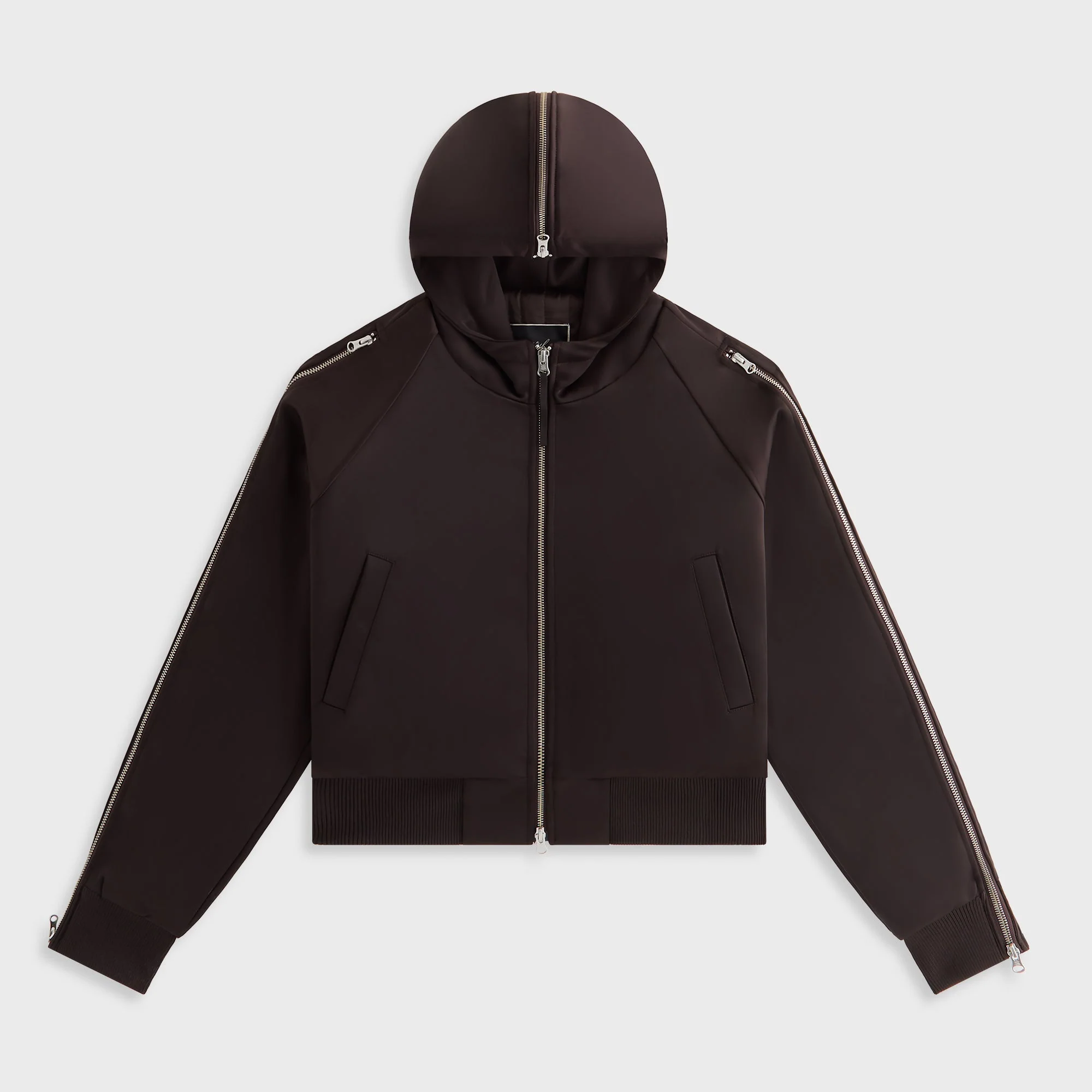 Image of Kith Women Simra Satin Zip Sleeve Bomber - Incognito