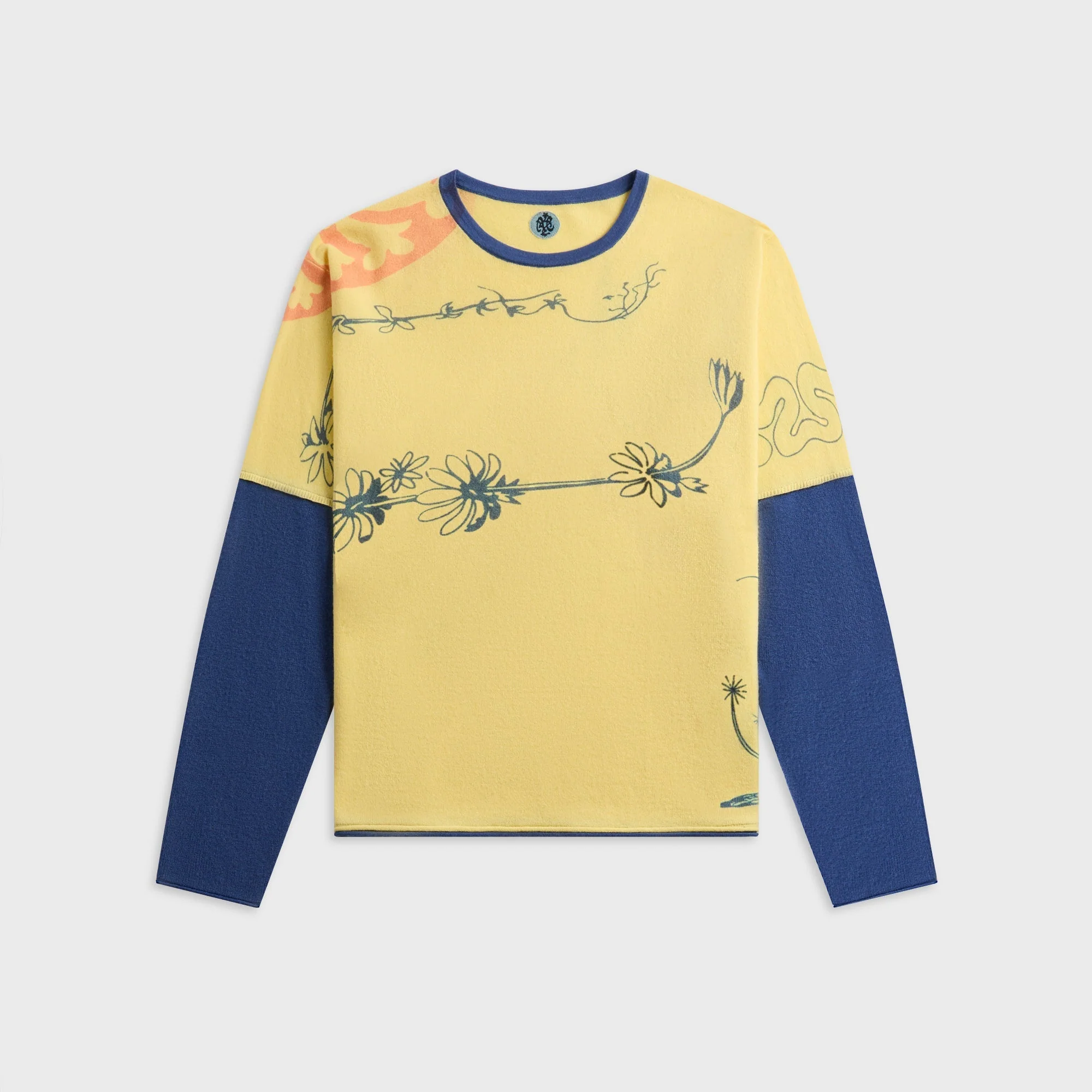 Image of ADRIAN CASHMERE Daisy Double Layer Tee - Yellow