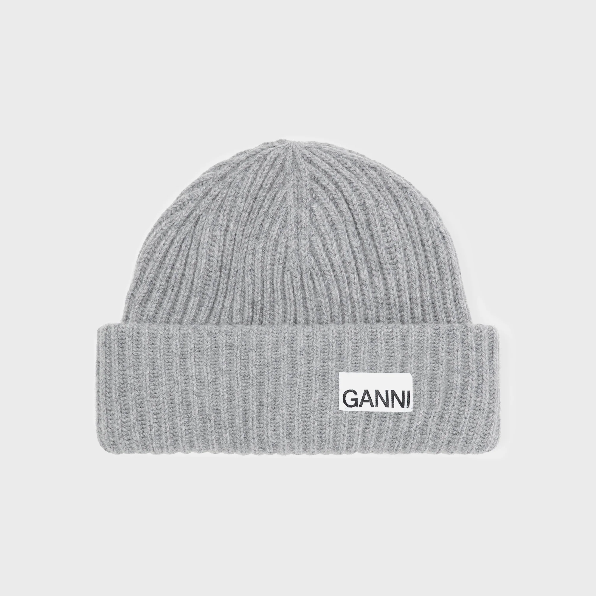 Image of Ganni Structured Rib Beanie - Paloma Melange