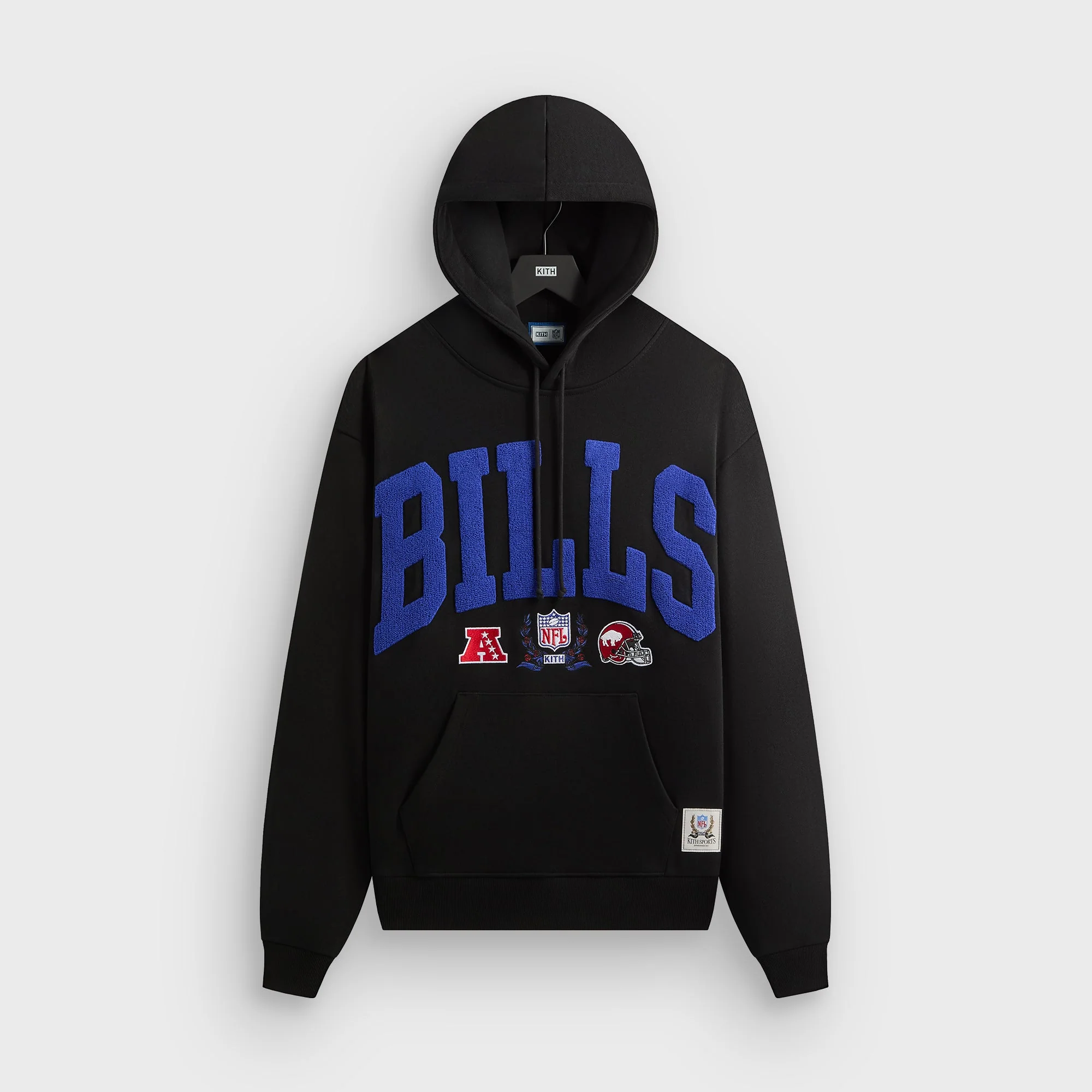 Image of Kith for the NFL Buffalo Bills Stitched Vintage Hoodie - Black
