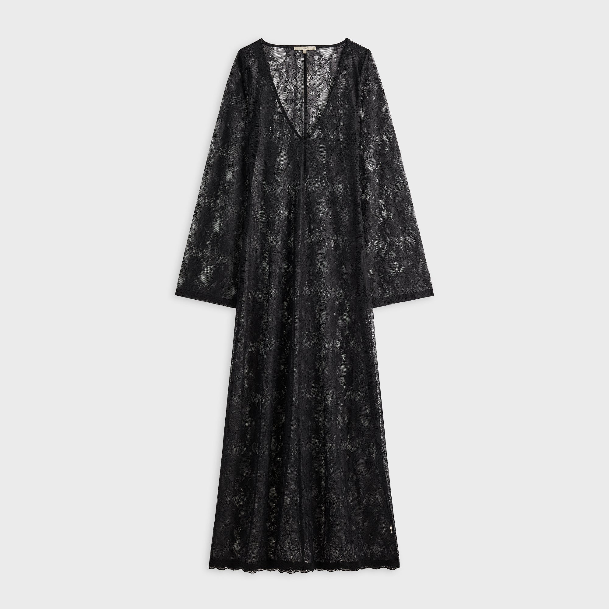 Image of Lisa for Kith Women Lyla V-Neck Lace Maxi Dress - Black