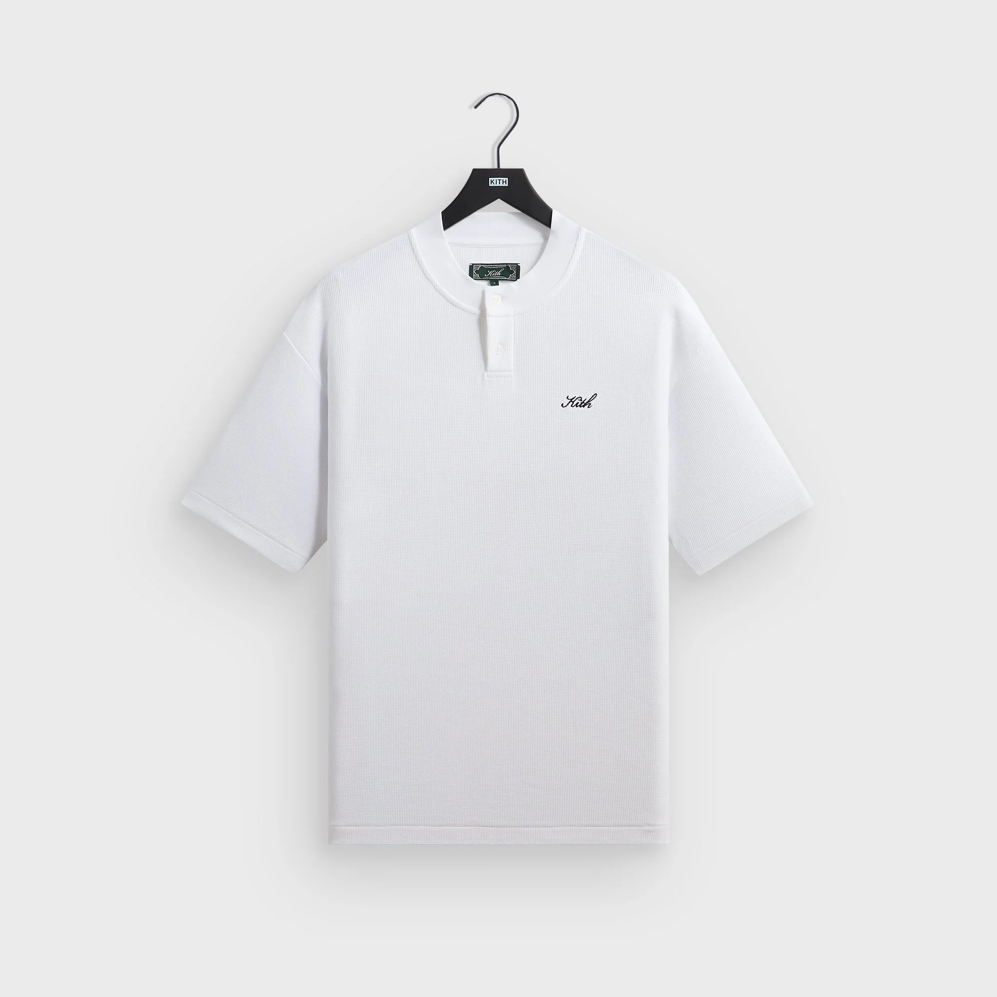 Image of Kith Micro Waffle Tristan Henley - White