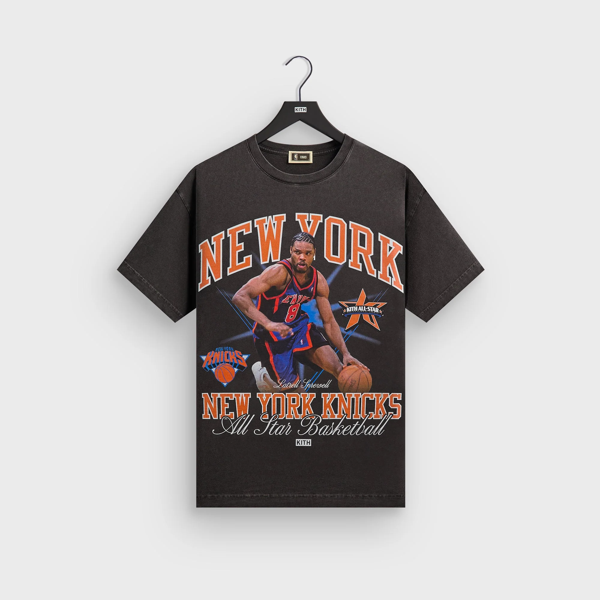 Image of Kith for NBA All-Star New York Knicks Latrell Sprewell Vintage Tee - Black